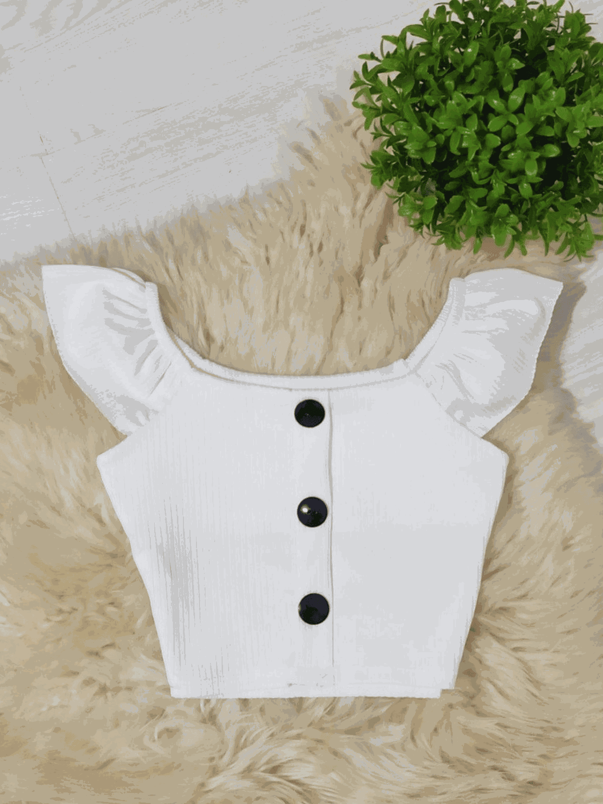 Cropped de Botão Branca - Isa Cintra Moda Infantil