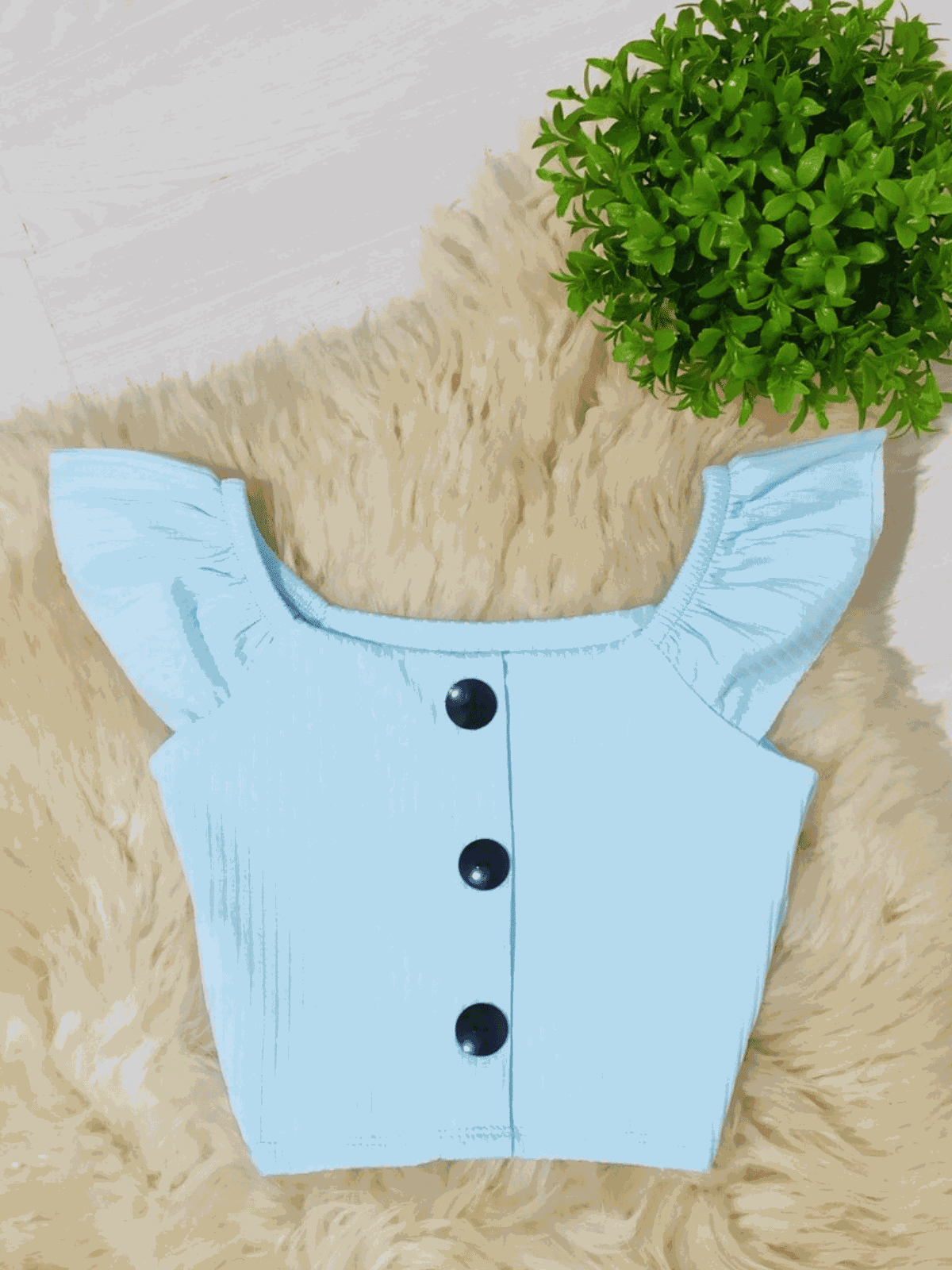 Cropped de Botão Azul - Isa Cintra Moda Infantil