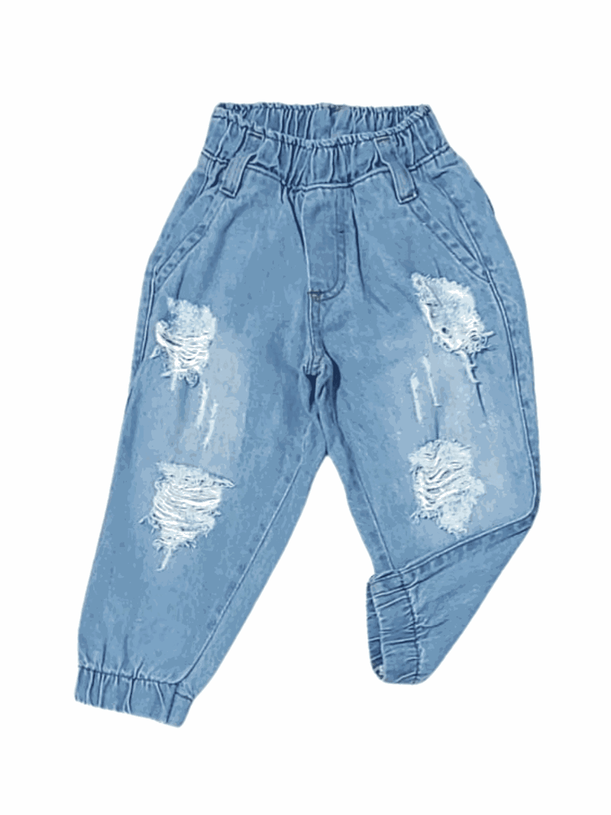 Calça Jeans Jogger Claro Infantil Destroyed - Isa Cintra Moda Infantil