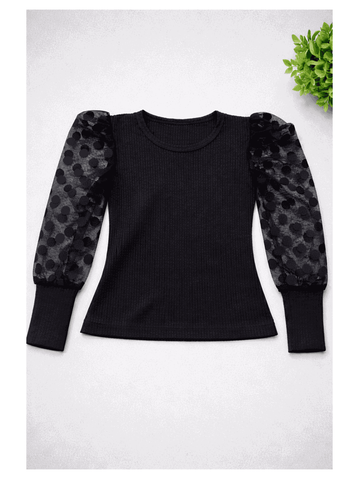 Blusa Manga Tule Preta - Isa Cintra Moda Infantil