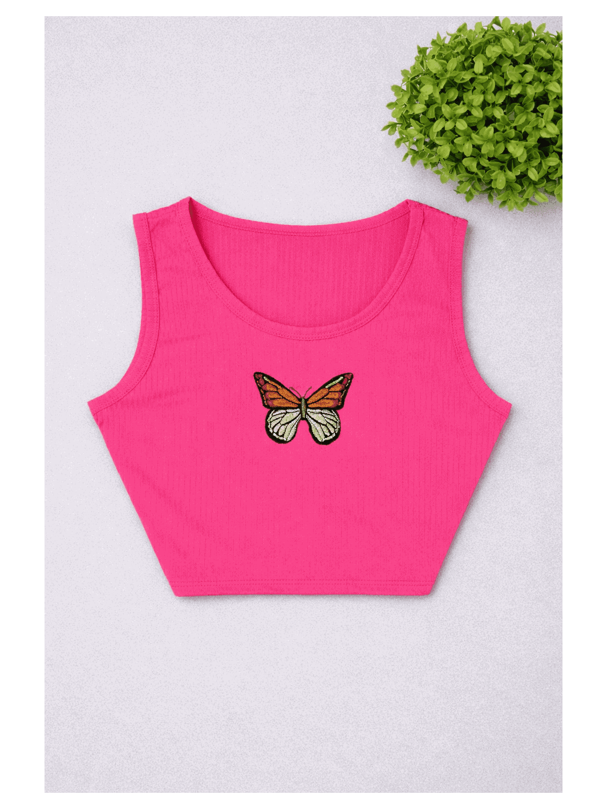 Cropped Juvenil borboleta Pink - Isa Cintra Moda Infantil
