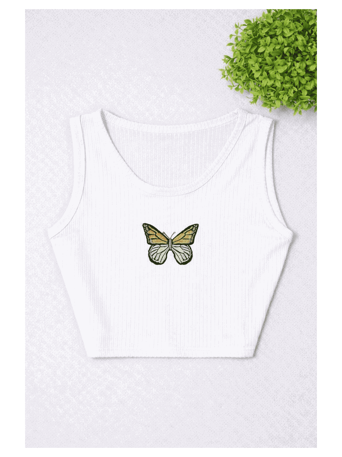 Cropped Juvenil borboleta Branca - Isa Cintra Moda Infantil