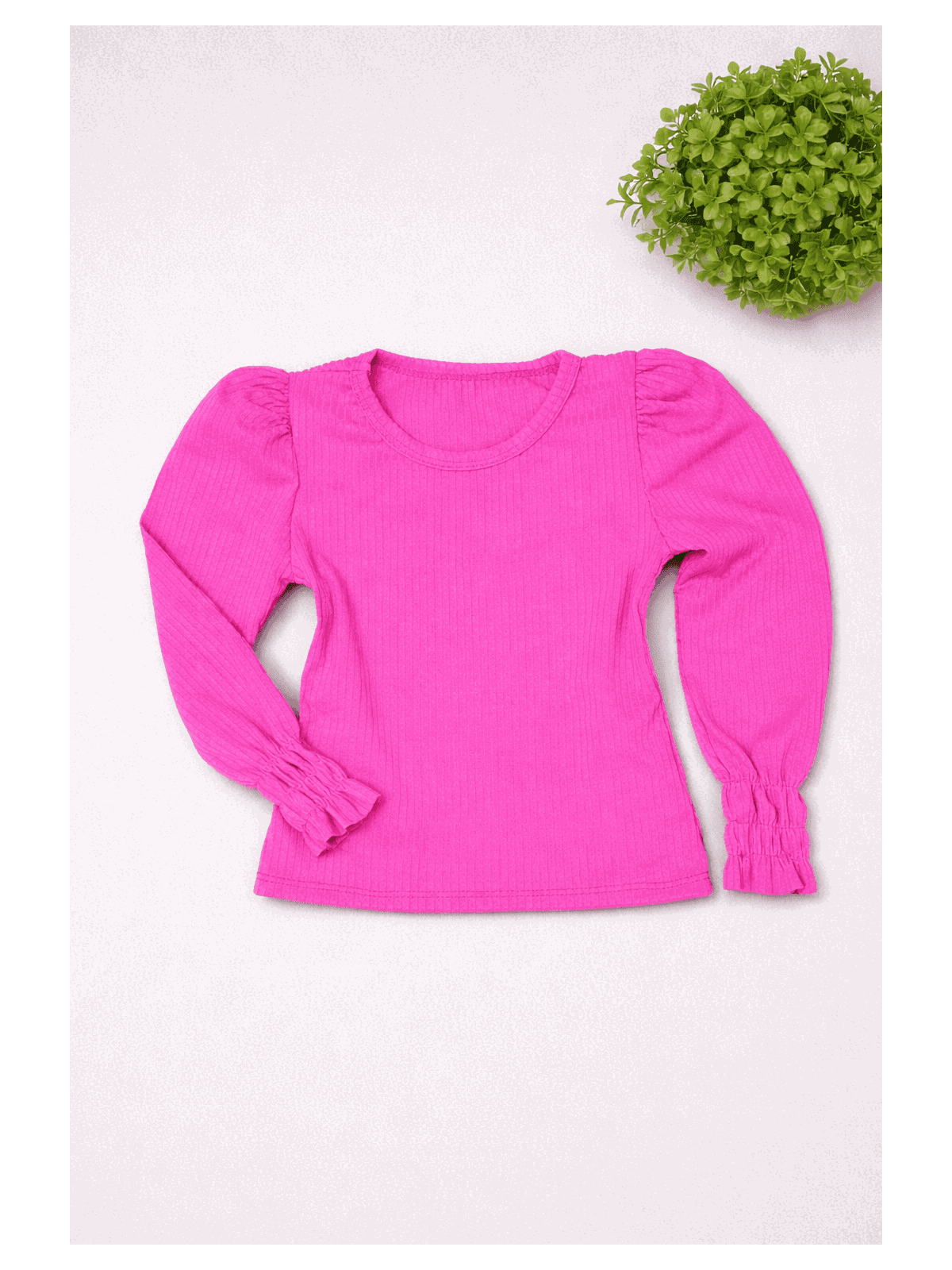 Blusa Manga Longa Lastex Rosa - Isa Cintra Moda Infantil