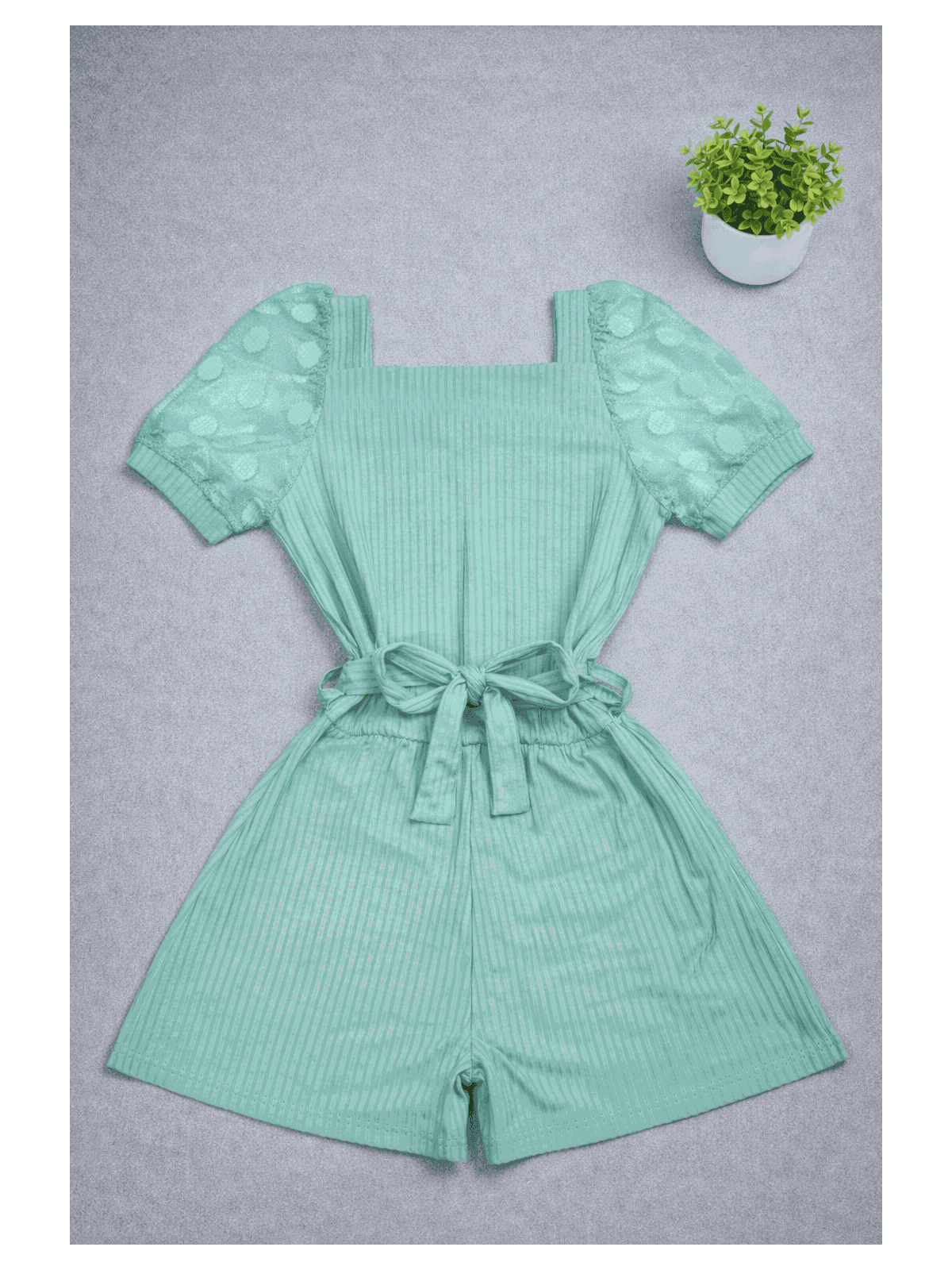 Macaquinho Manga Tule Verde - Isa Cintra Moda Infantil