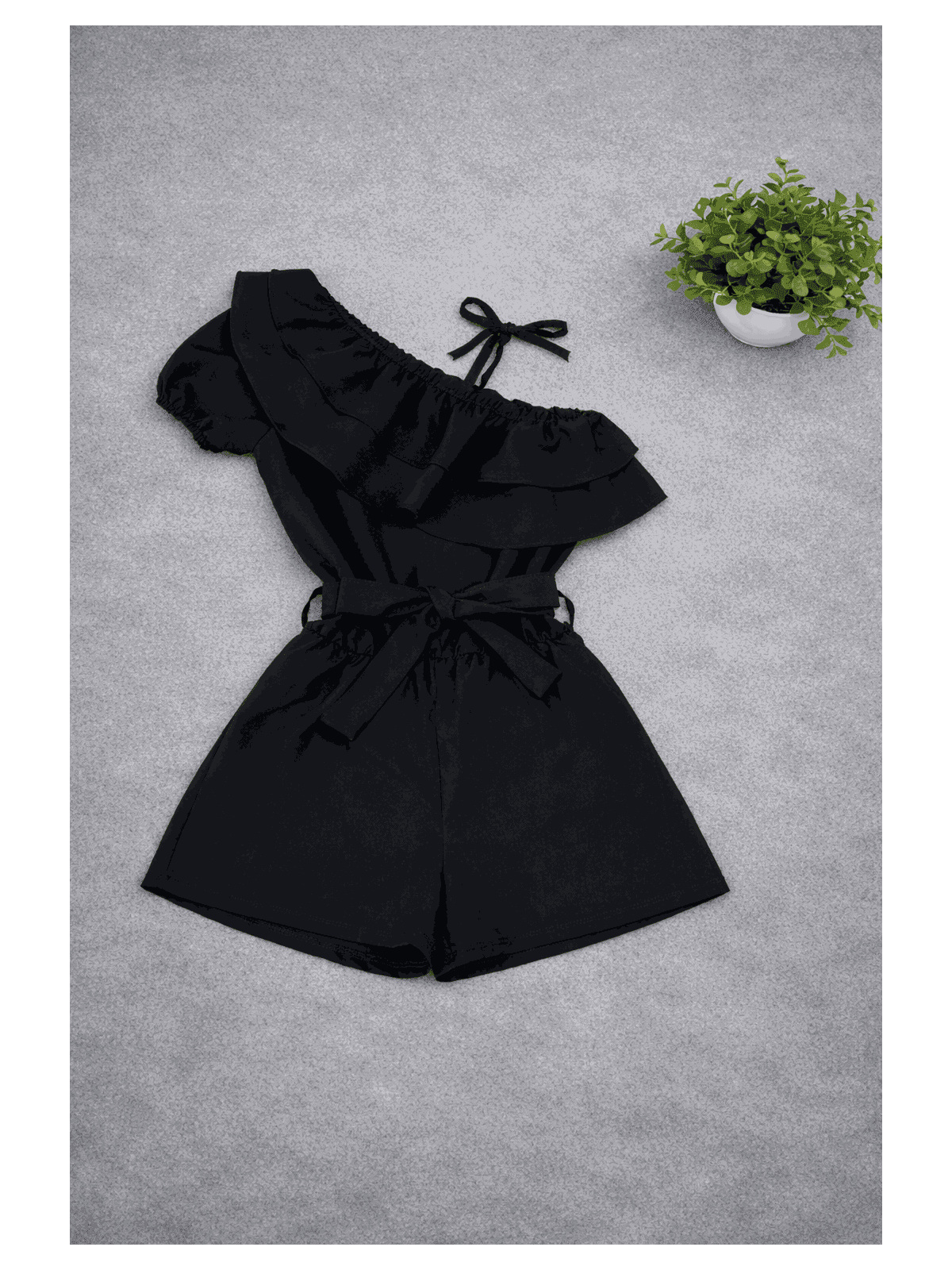 Macaquinho Babado Preto - Isa Cintra Moda Infantil