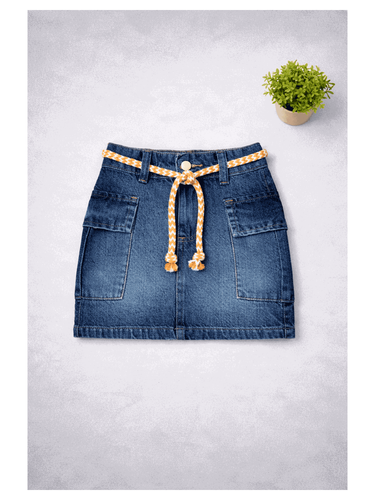 Saia Jeans escuro Destroyed - Isa Cintra Moda Infantil