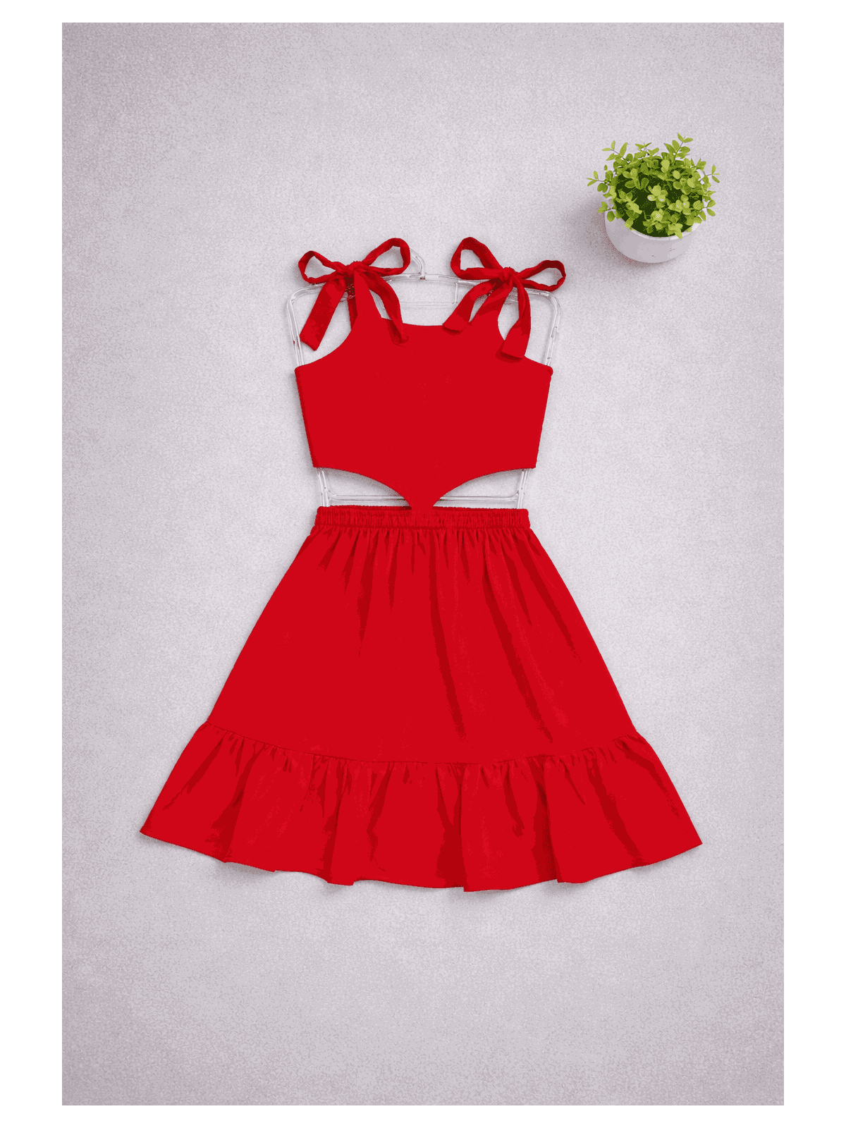Vestido Recorte Vermelho - Isa Cintra Moda Infantil