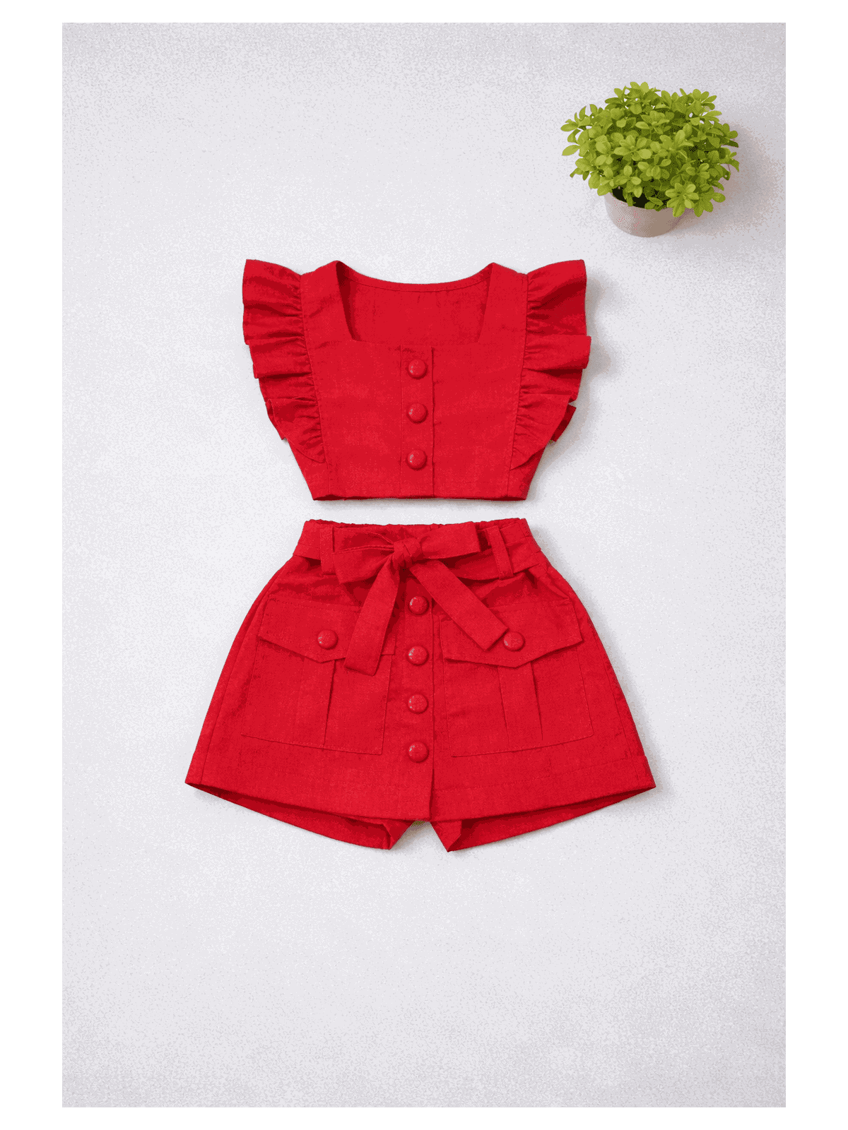 Conjunto Viscolinho Vermelho - Isa Cintra Moda Infantil