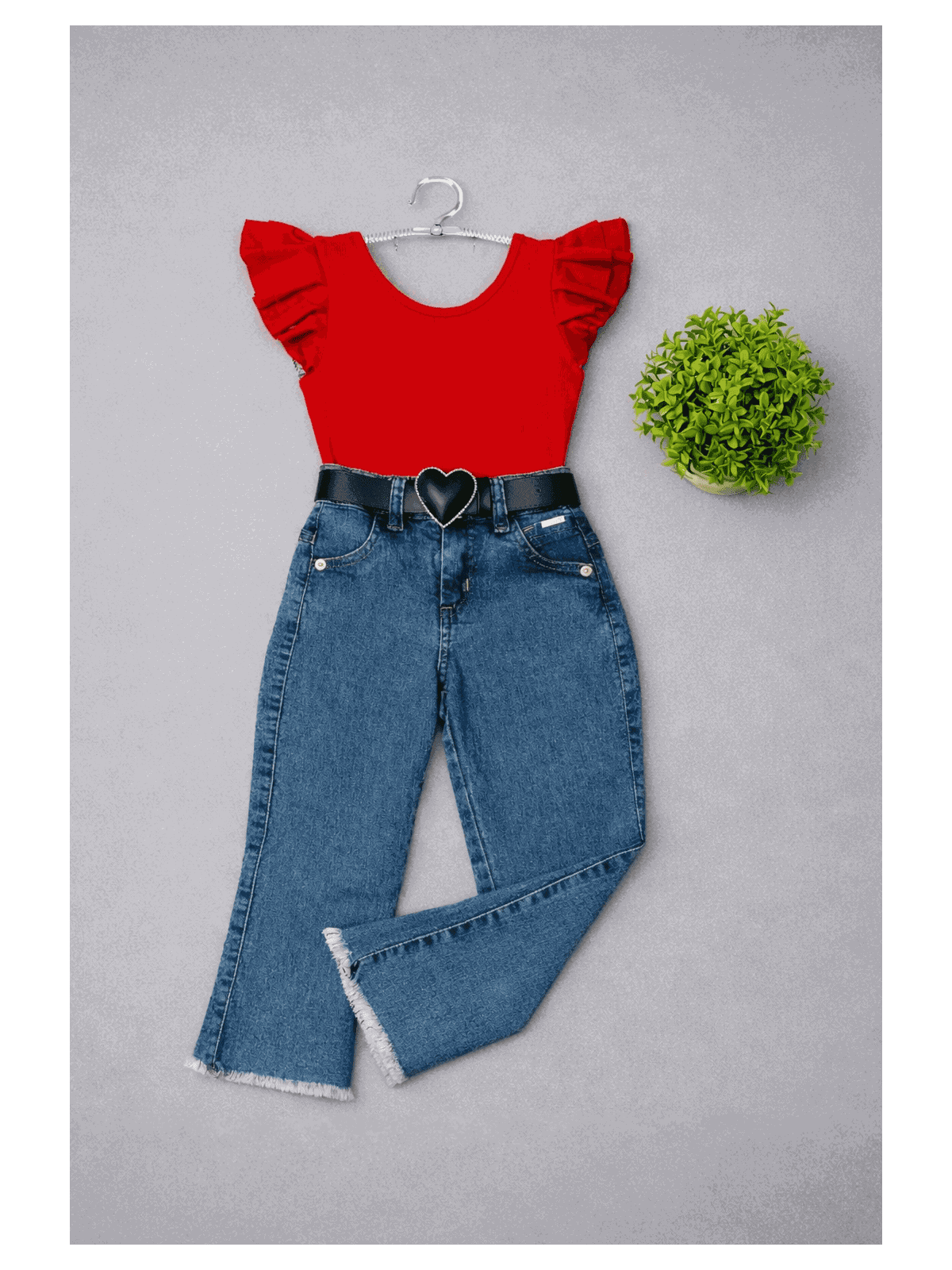 Conjunto Body Manga Curta + Calça Flare Lorena - Isa Cintra Moda Infantil