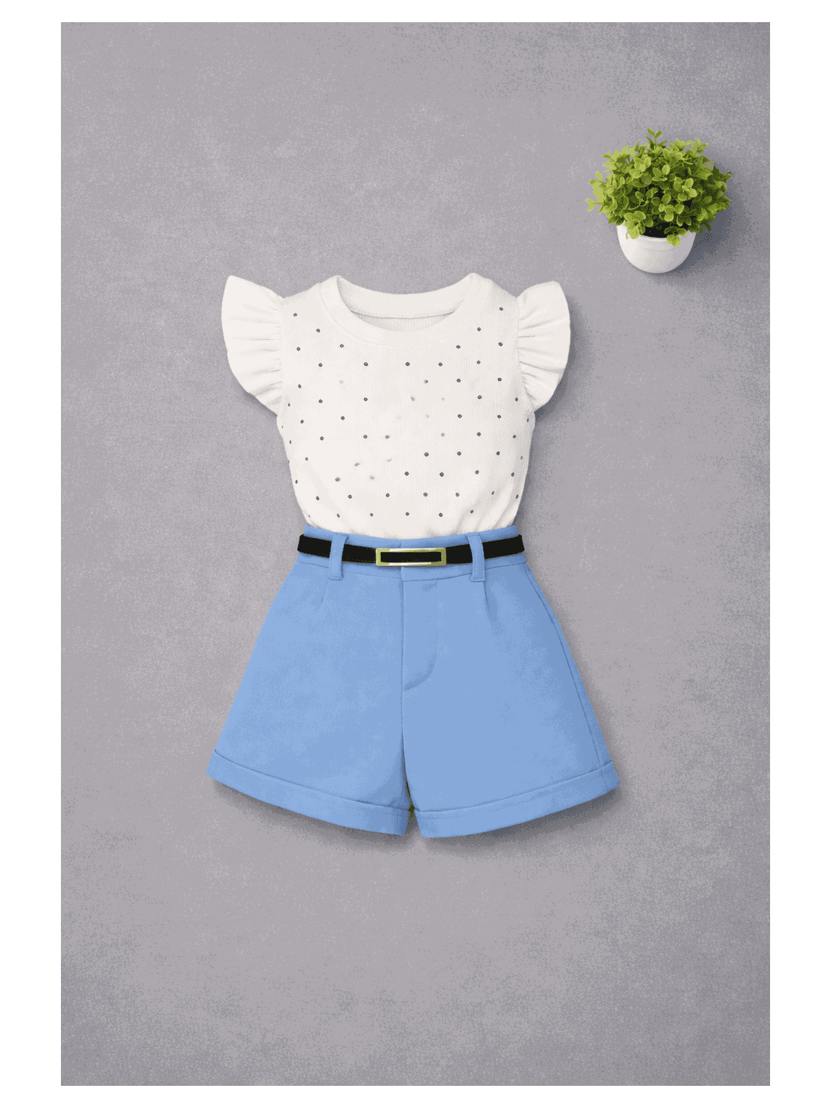 Conjunto Blusa de Brilho + Short Alfaiataria com c... - Isa Cintra Moda Infantil