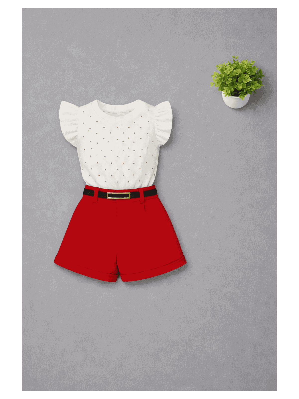 Conjunto Blusa De Brilho + Short Alfaiataria Com C... - Isa Cintra Moda Infantil