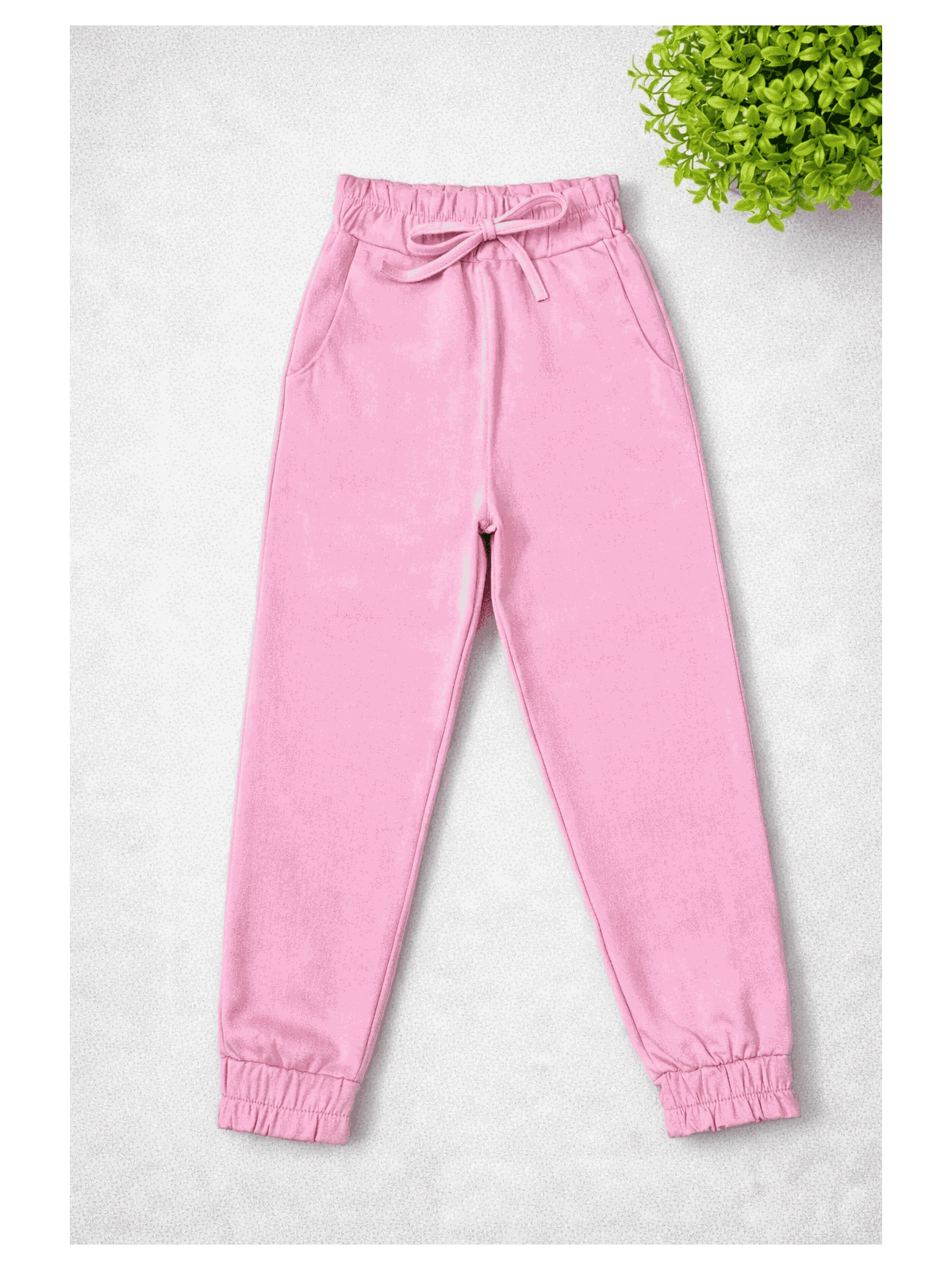 Calça jogger infantil Bengaline Rosa Bebe - Isa Cintra Moda Infantil