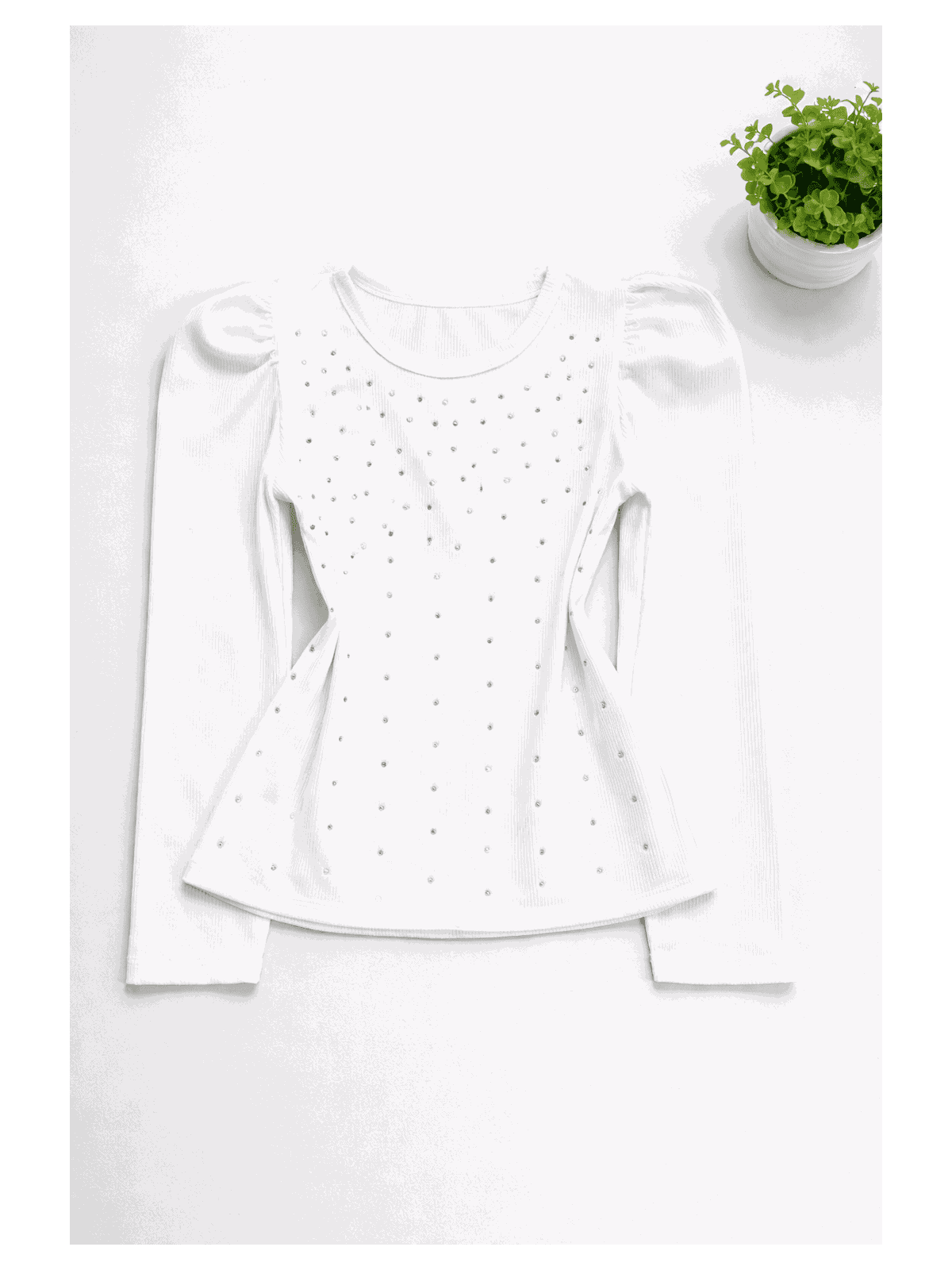 Blusa Brilho Manga Longa Branca - Isa Cintra Moda Infantil