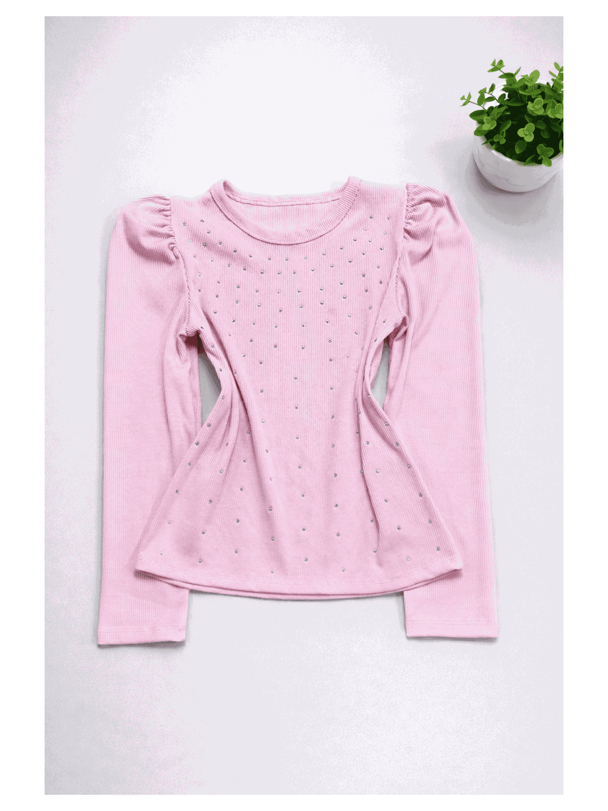 Blusa Brilho Manga Longa Rosa - Isa Cintra Moda Infantil