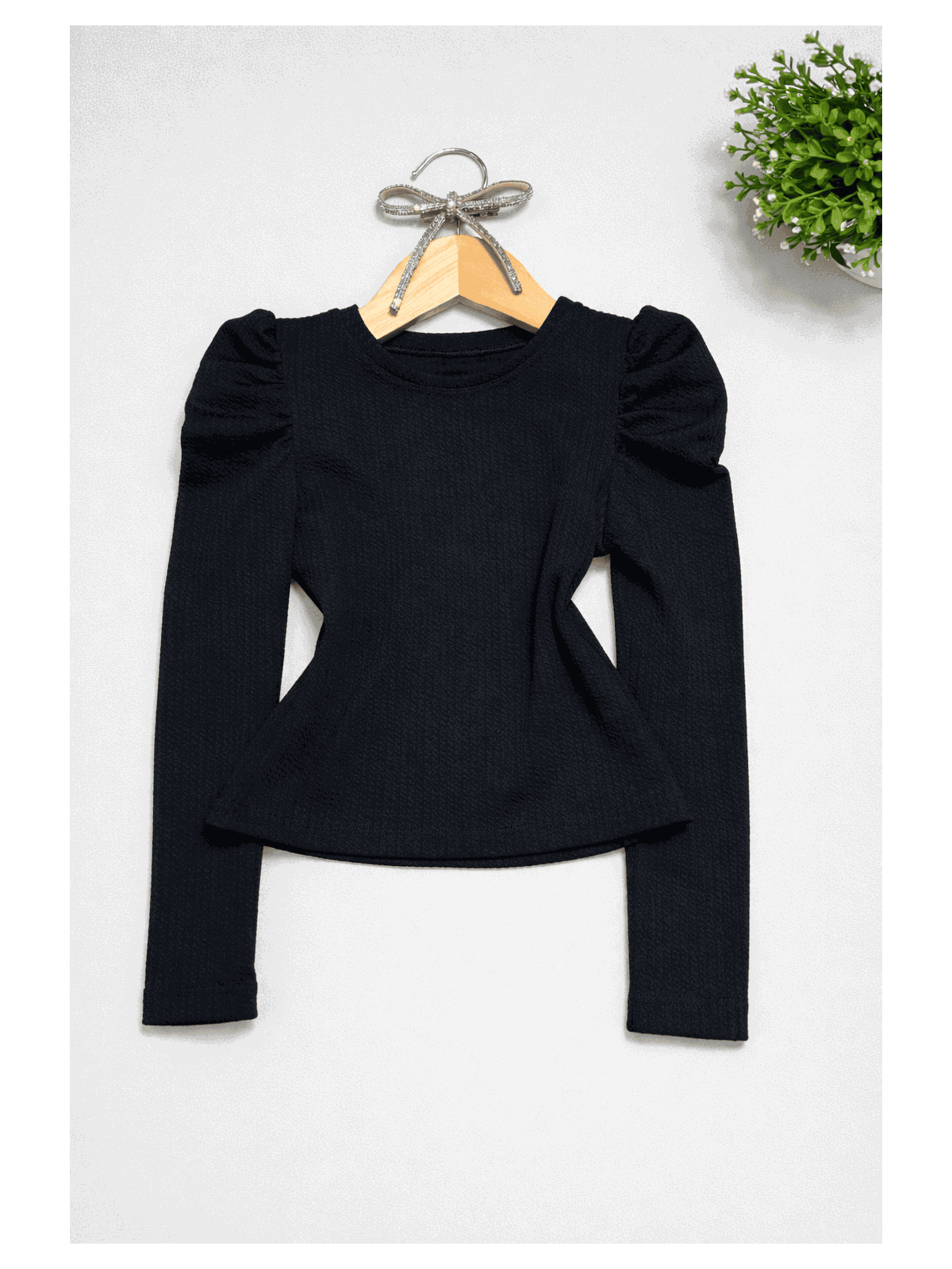 Blusa Ribana Manga Longa Preta - Isa Cintra Moda Infantil