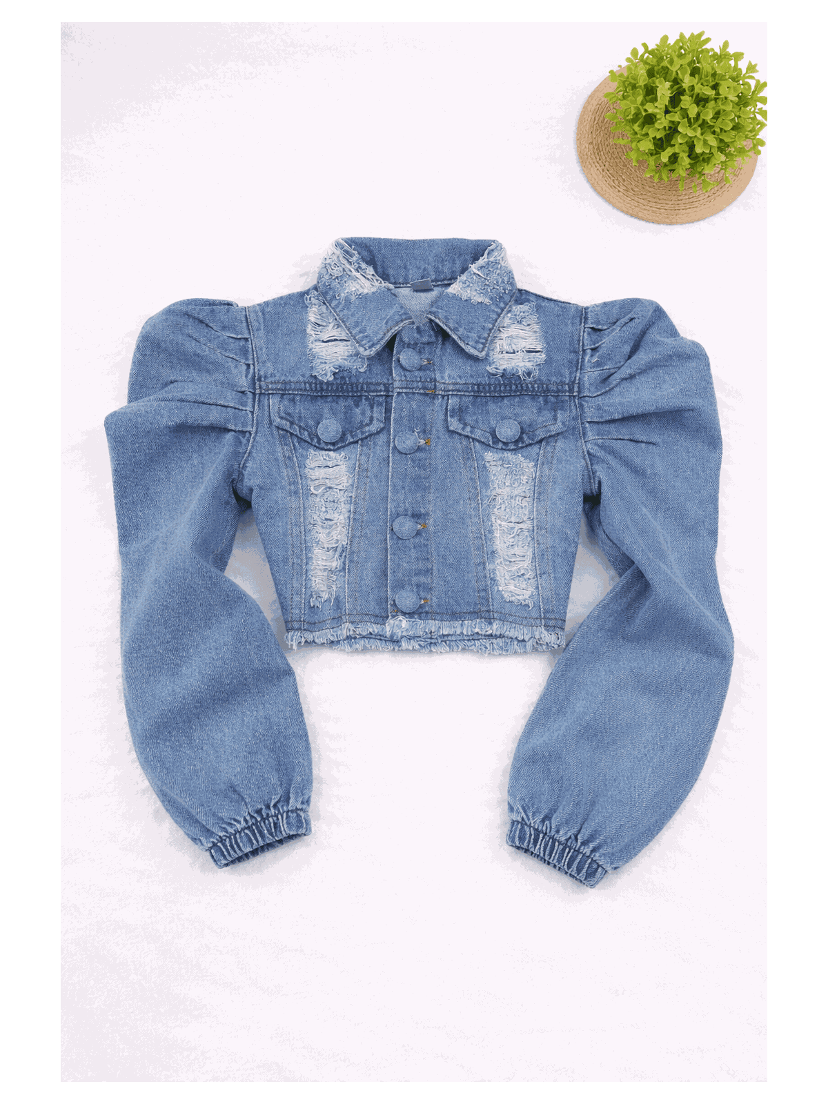 Jaqueta Jeans Clara Destroyed - Isa Cintra Moda Infantil
