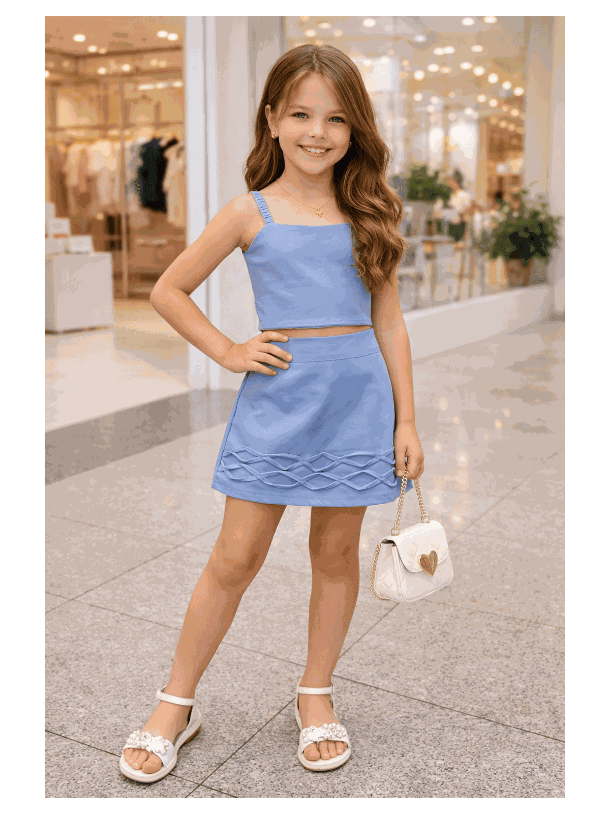 Conjunto Juvenil Natalino Azul - Isa Cintra Moda Infantil