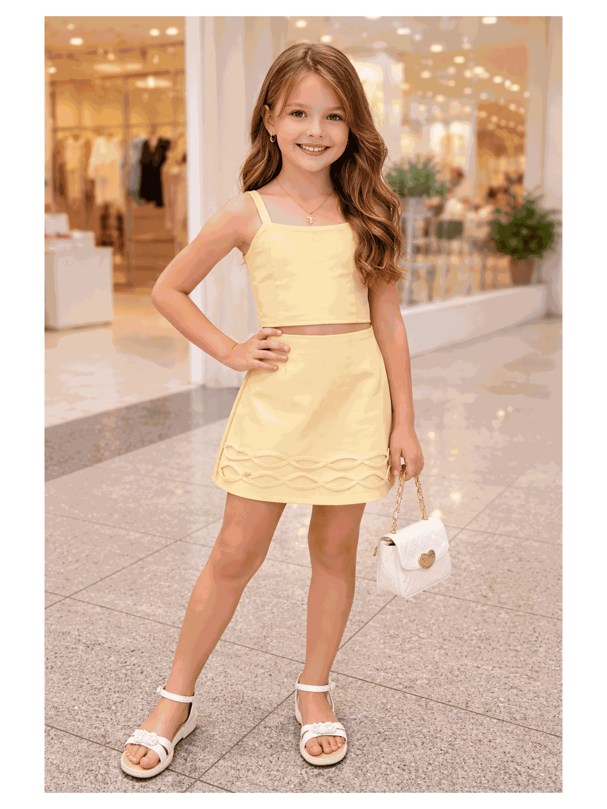 Conjunto Juvenil Natalino Amarelo - Isa Cintra Moda Infantil