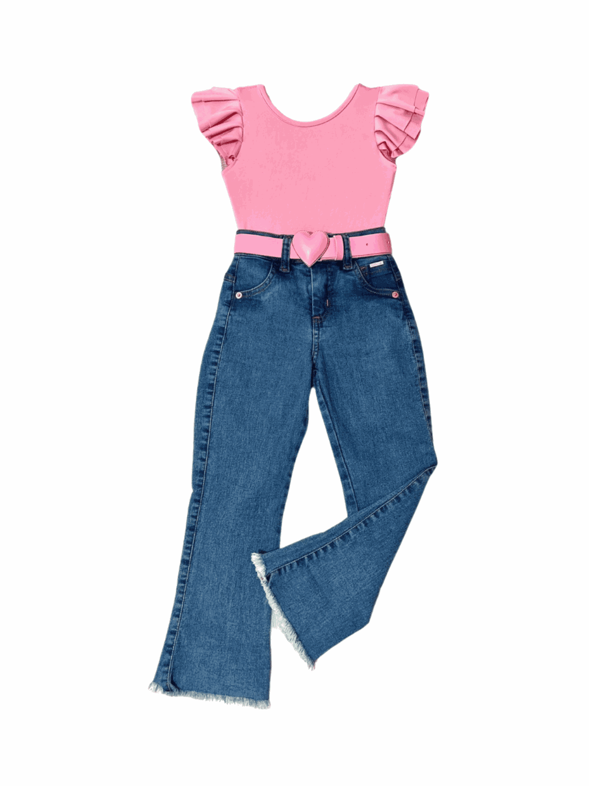 Conjunto Body Manga Curta + Calça Flare Lorena - Isa Cintra Moda Infantil