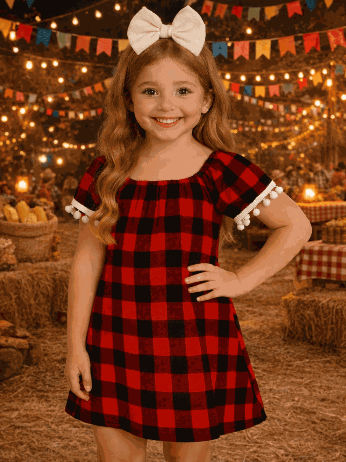 Vestido Xadrez Vermelho Natal - Isa Cintra Moda Infantil