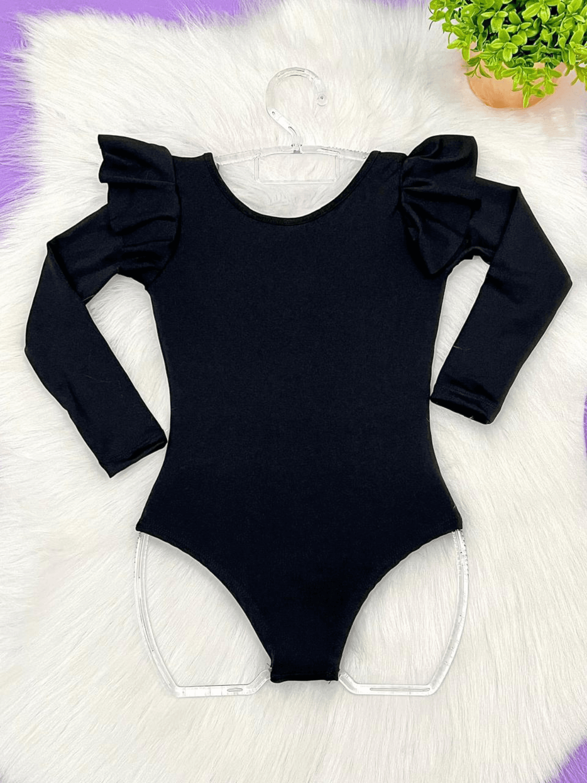 Body Manga Longa Preta - Isa Cintra Moda Infantil