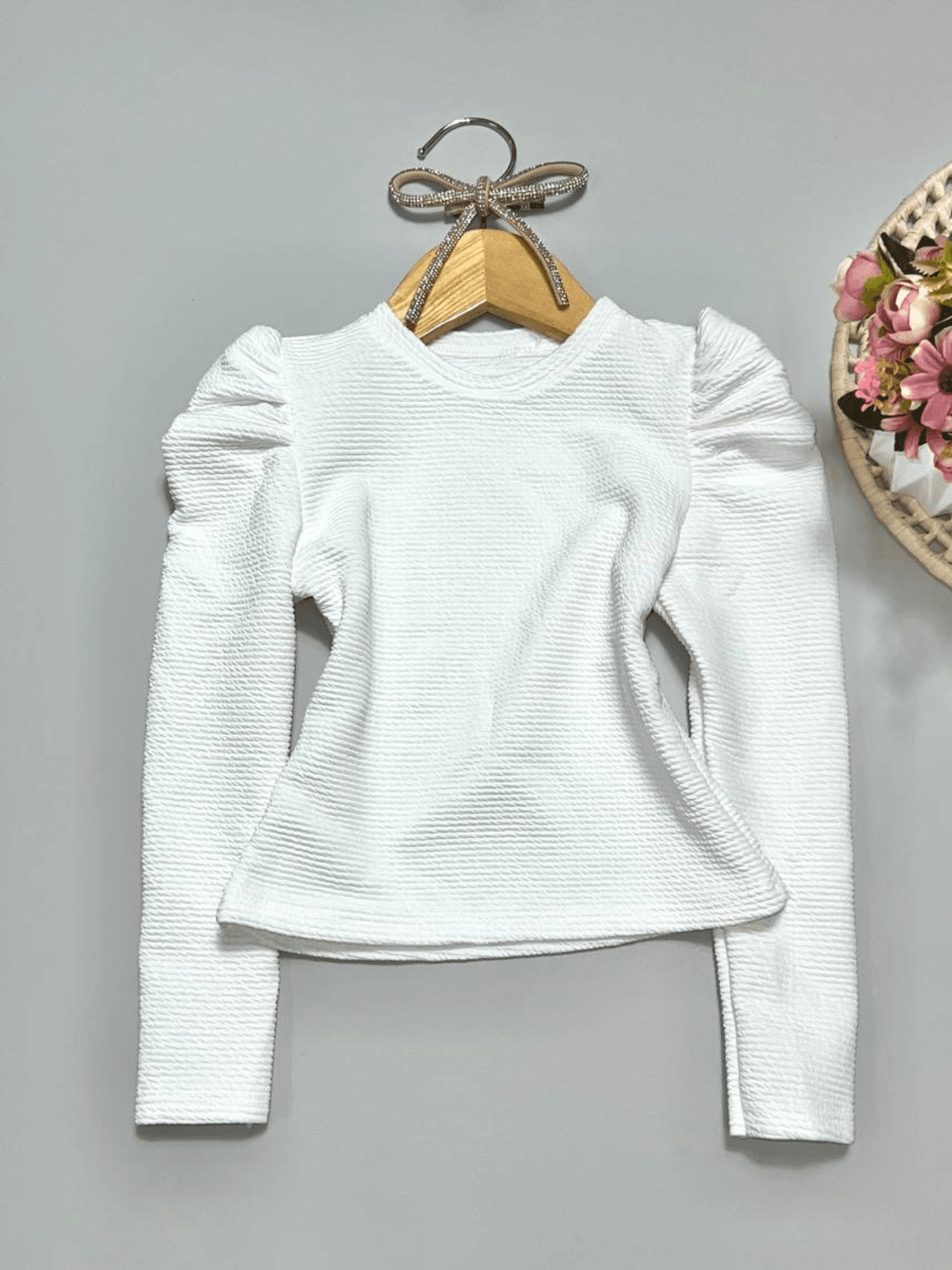 Blusa Ribana Manga Longa Branca - Isa Cintra Moda Infantil