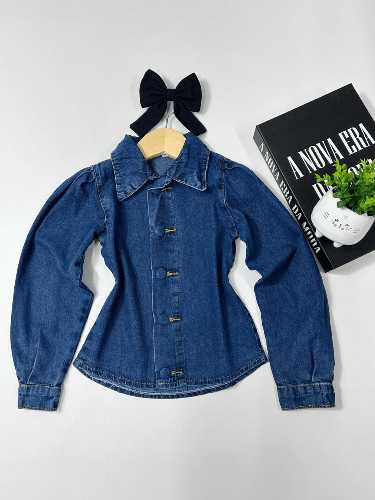 Camisa Jeans Manga Longa - Isa Cintra Moda Infantil