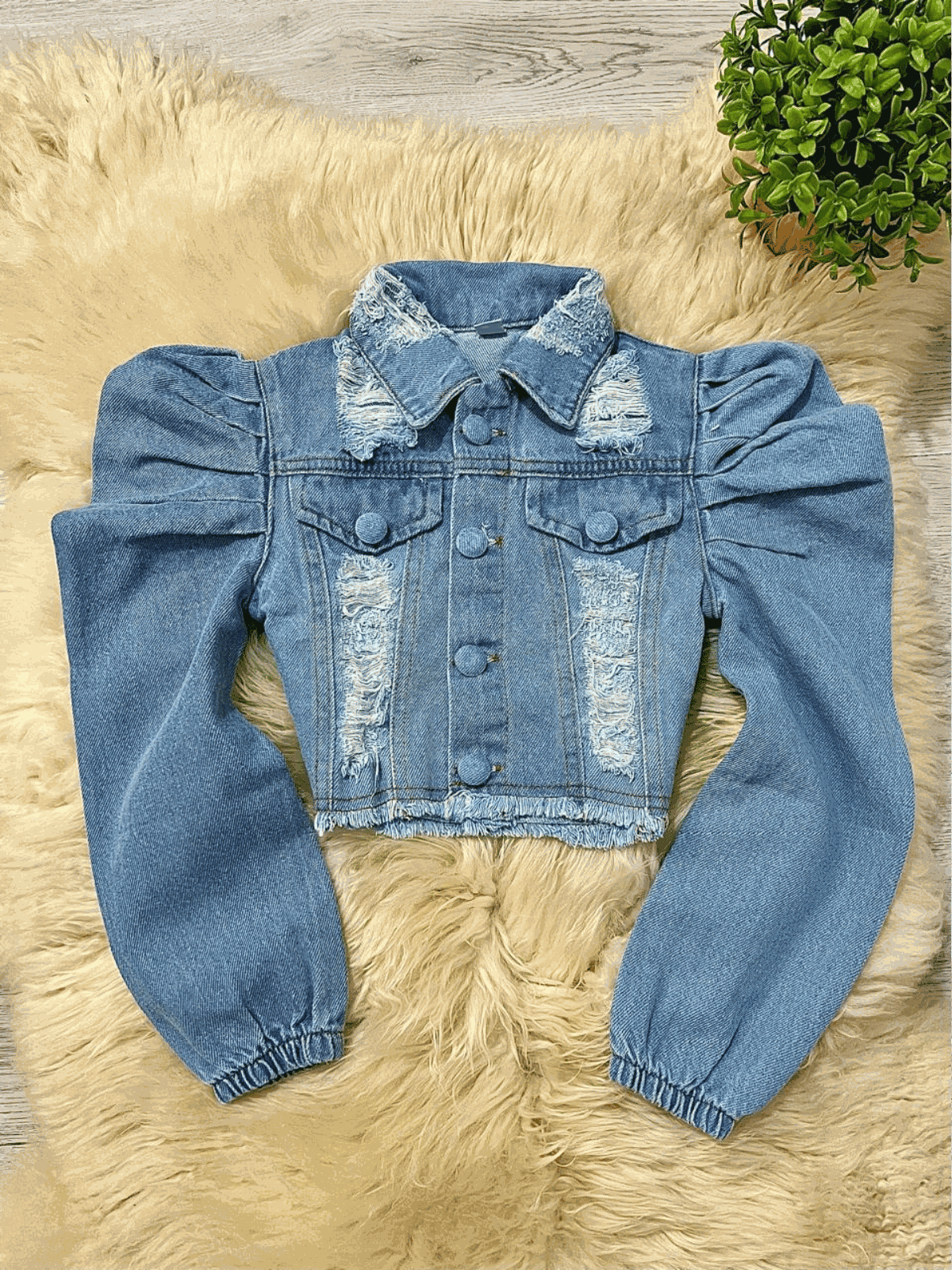 Jaqueta Jeans Clara Destroyed - Isa Cintra Moda Infantil
