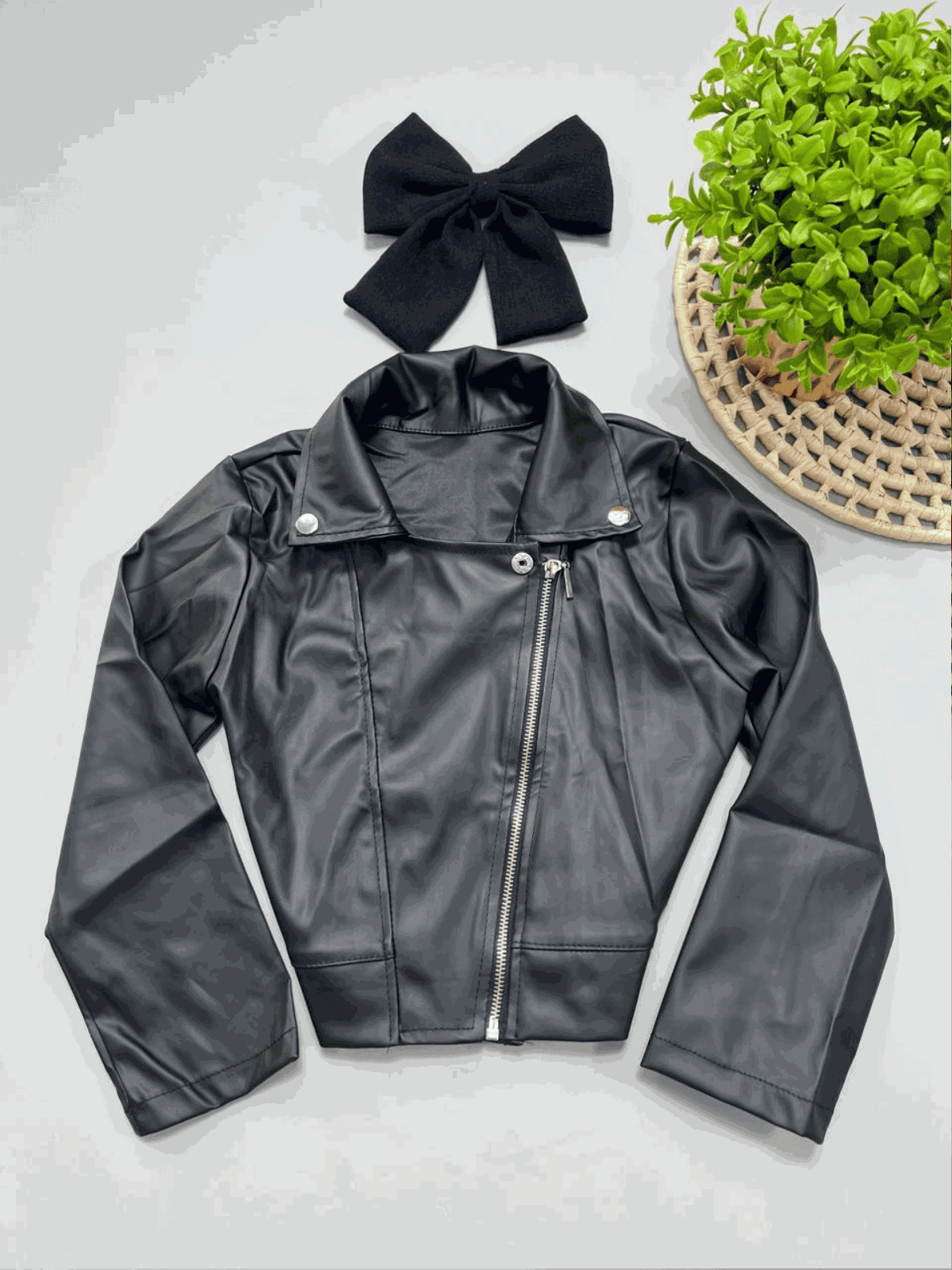 Jaqueta Courino Juvenil Preto - Isa Cintra Moda Infantil