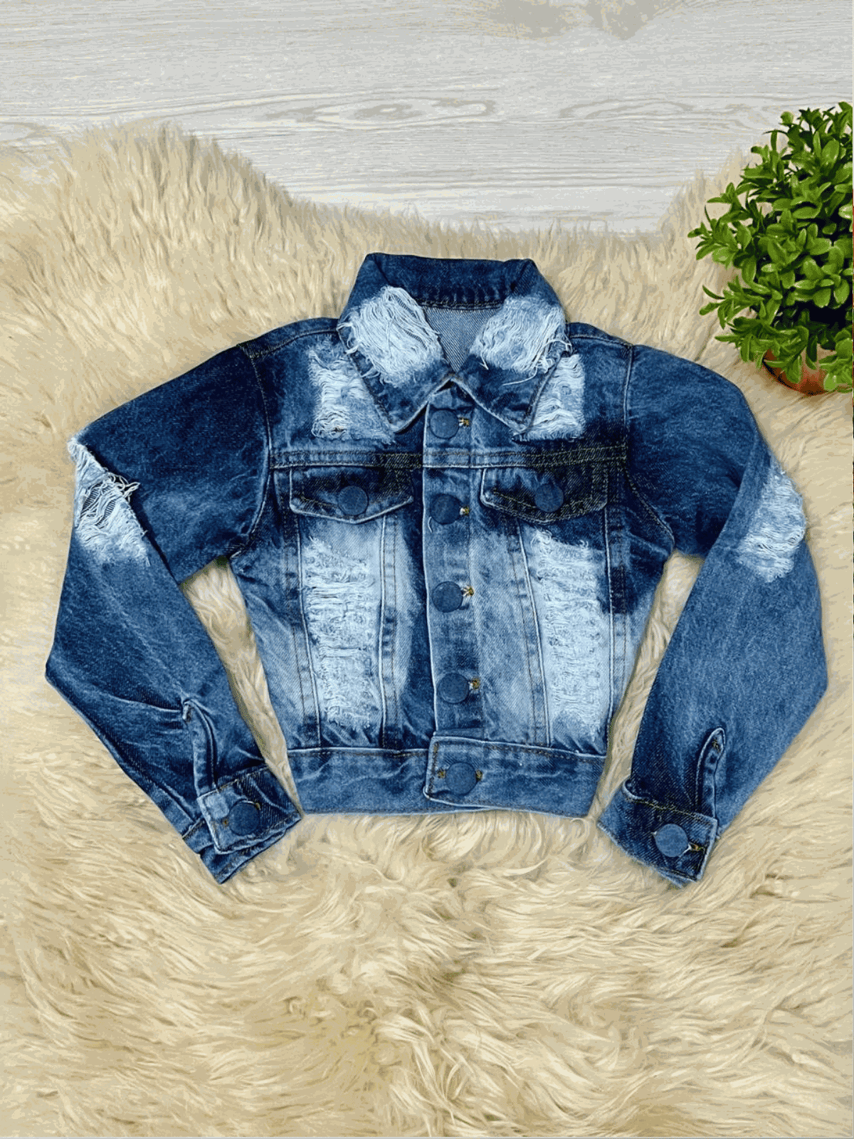 Jaqueta Jeans Tradicional Escuro - Isa Cintra Moda Infantil