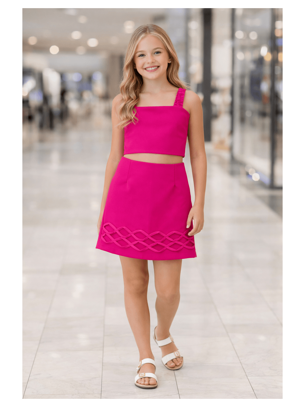 Conjunto Juvenil Natalino Pink - Isa Cintra Moda Infantil