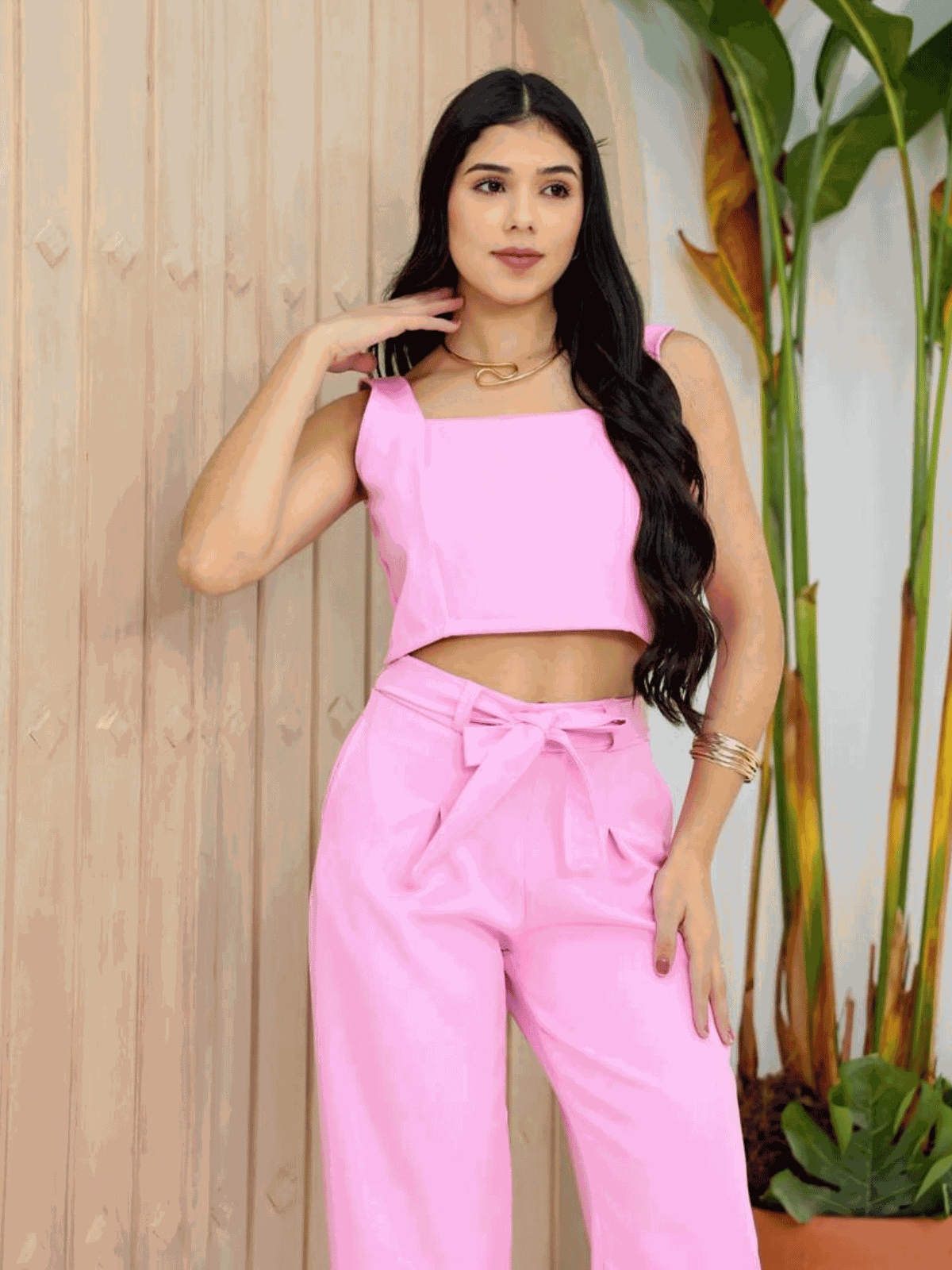 Conjunto Juvenil Cropped + Calça Pantalona Priscil... - Isa Cintra Moda Infantil