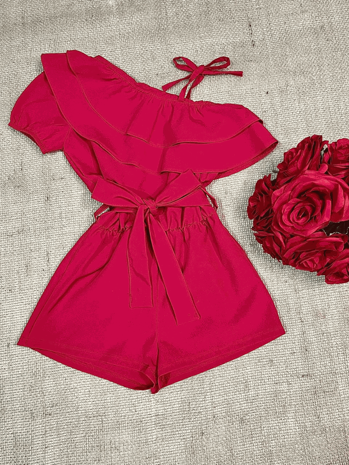 Macaquinho Babado Pink - Isa Cintra Moda Infantil