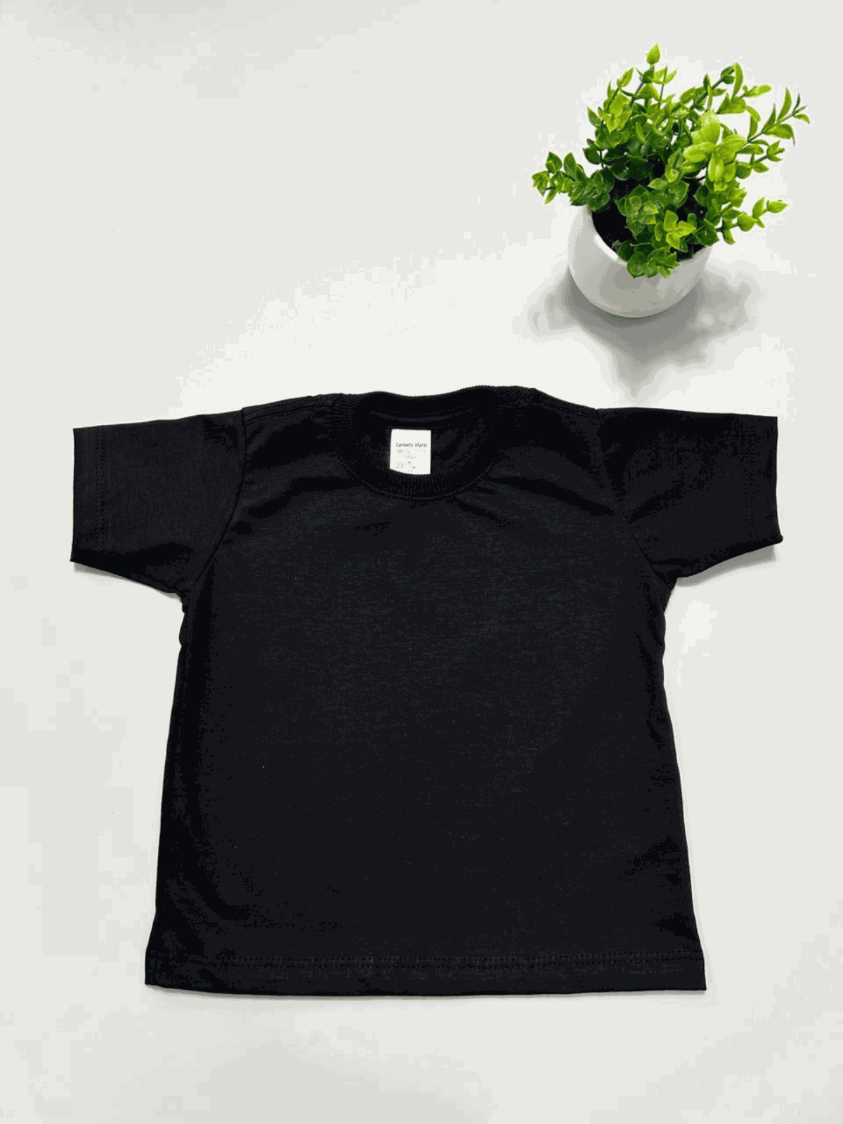 Camiseta Basica Masculina Preta - Isa Cintra Moda Infantil