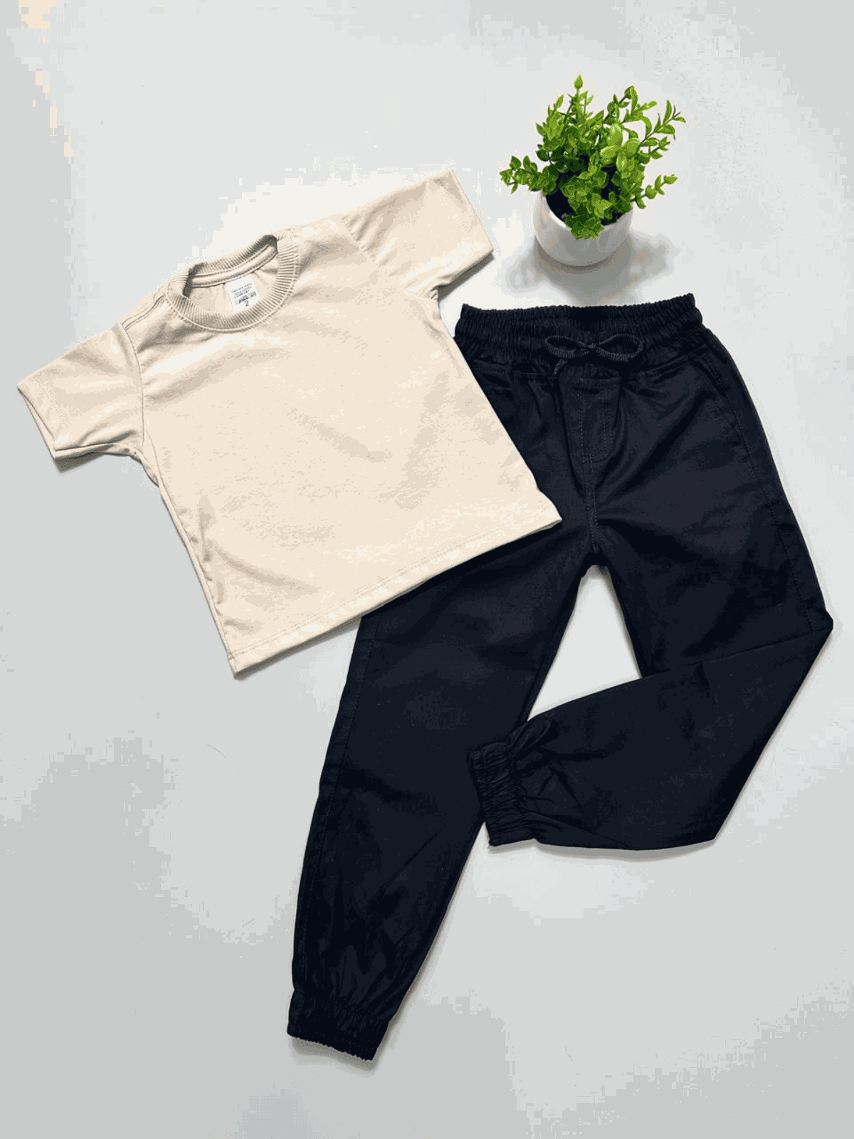 Conjunto Básico Masculino Bege - Isa Cintra Moda Infantil