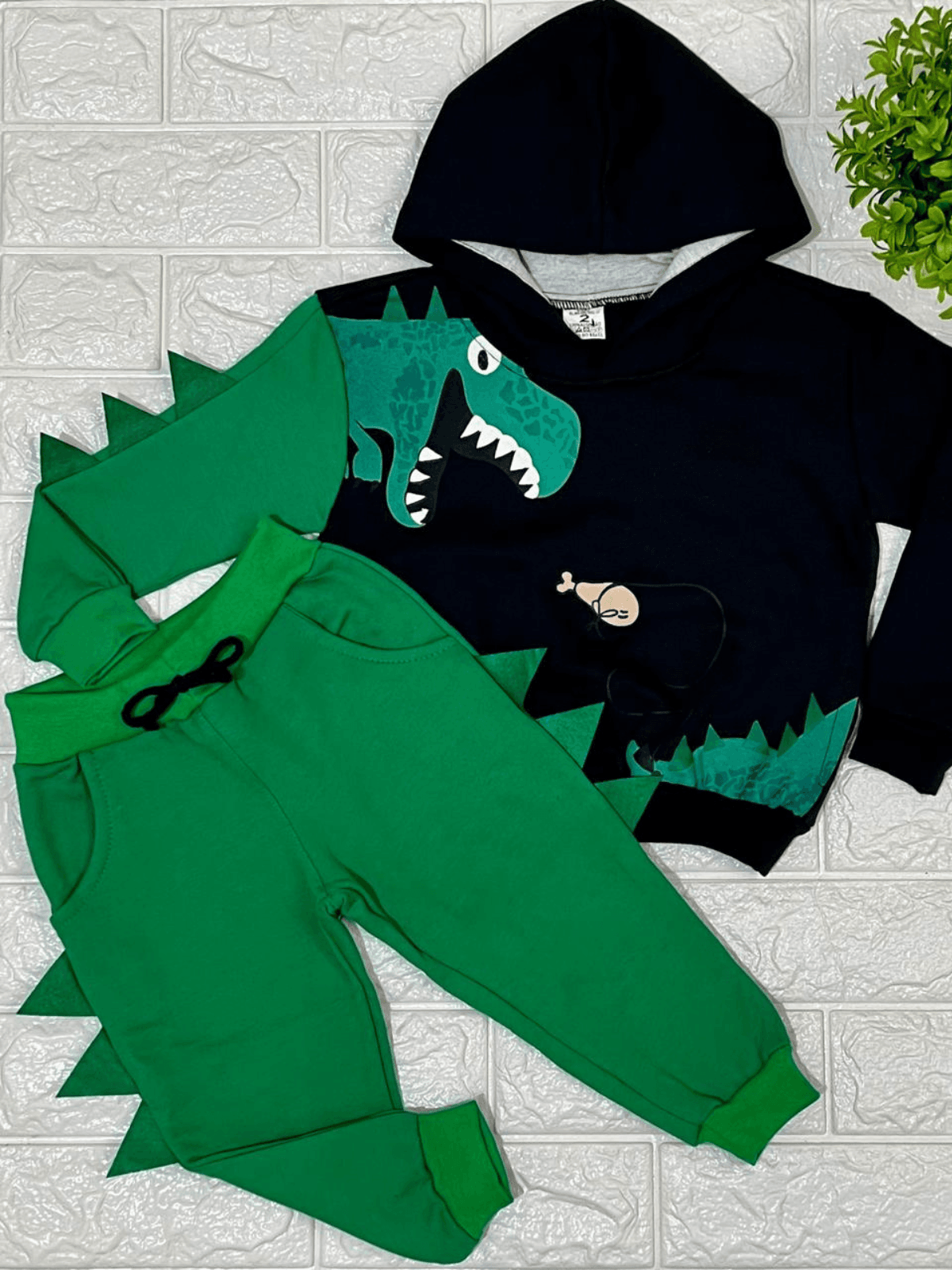 Conjunto Moletom Dino Preto - Isa Cintra Moda Infantil