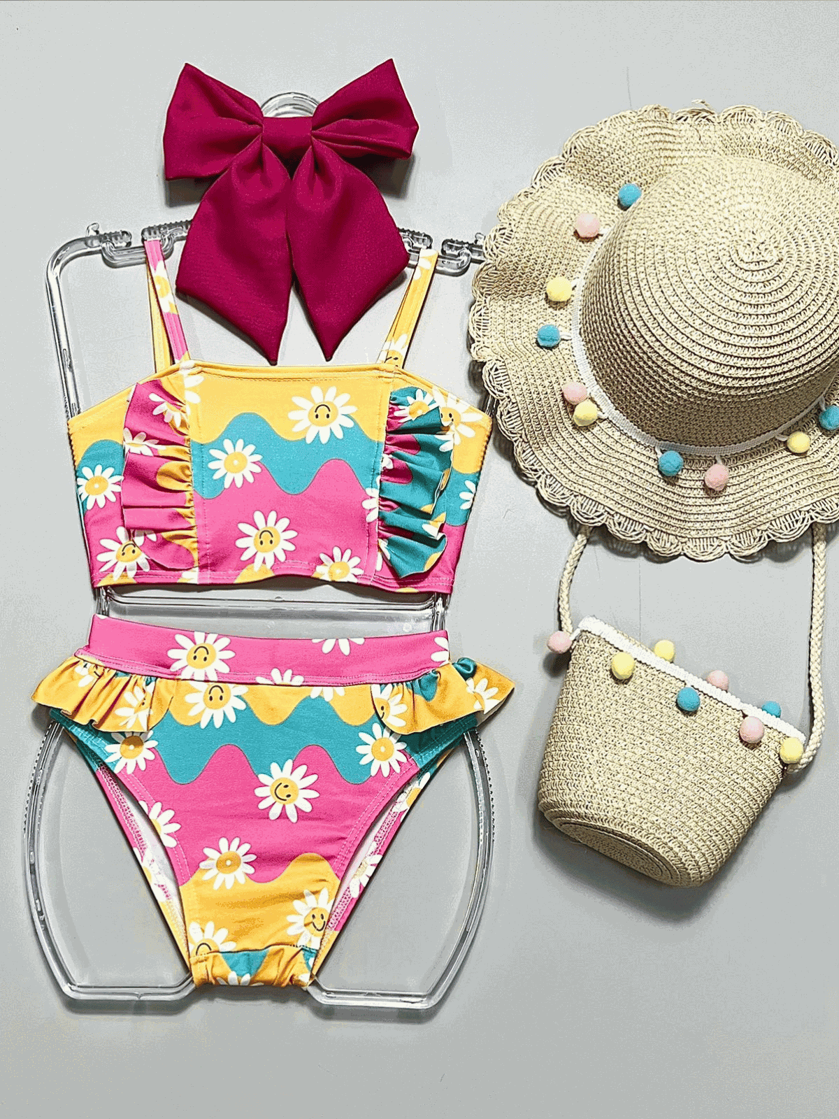 Biquini Infantil de Flores Colorido - Isa Cintra Moda Infantil