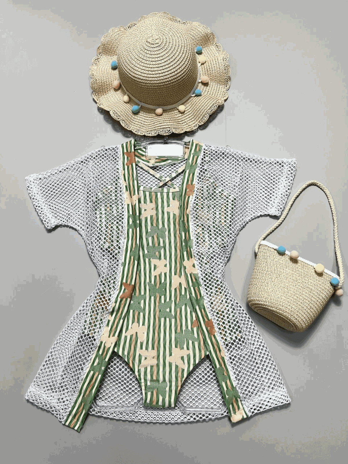 Biquini Maiô Infantil Borboletas Verde - Isa Cintra Moda Infantil