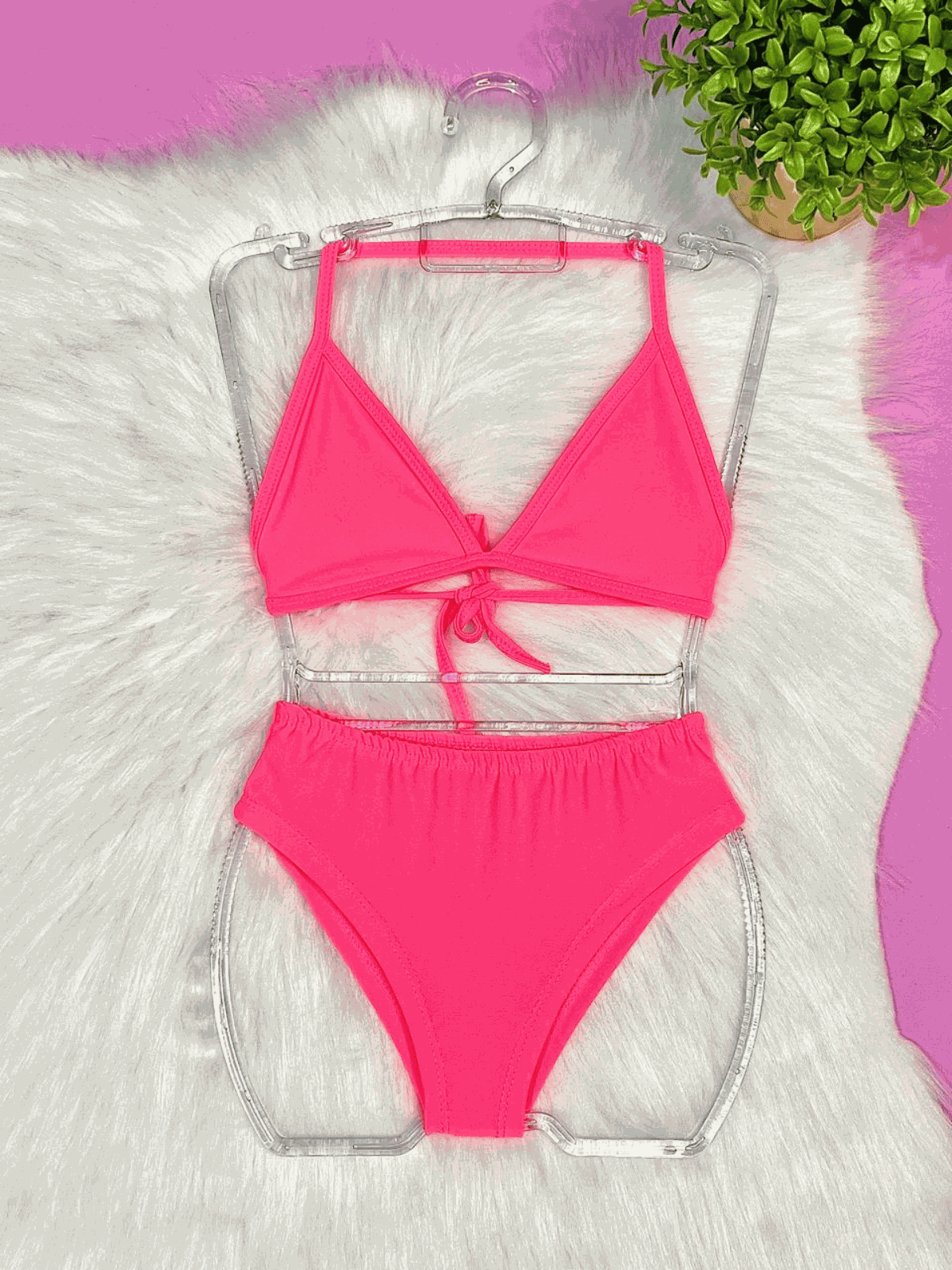Biquini Infantil Rosa Neon - Isa Cintra Moda Infantil