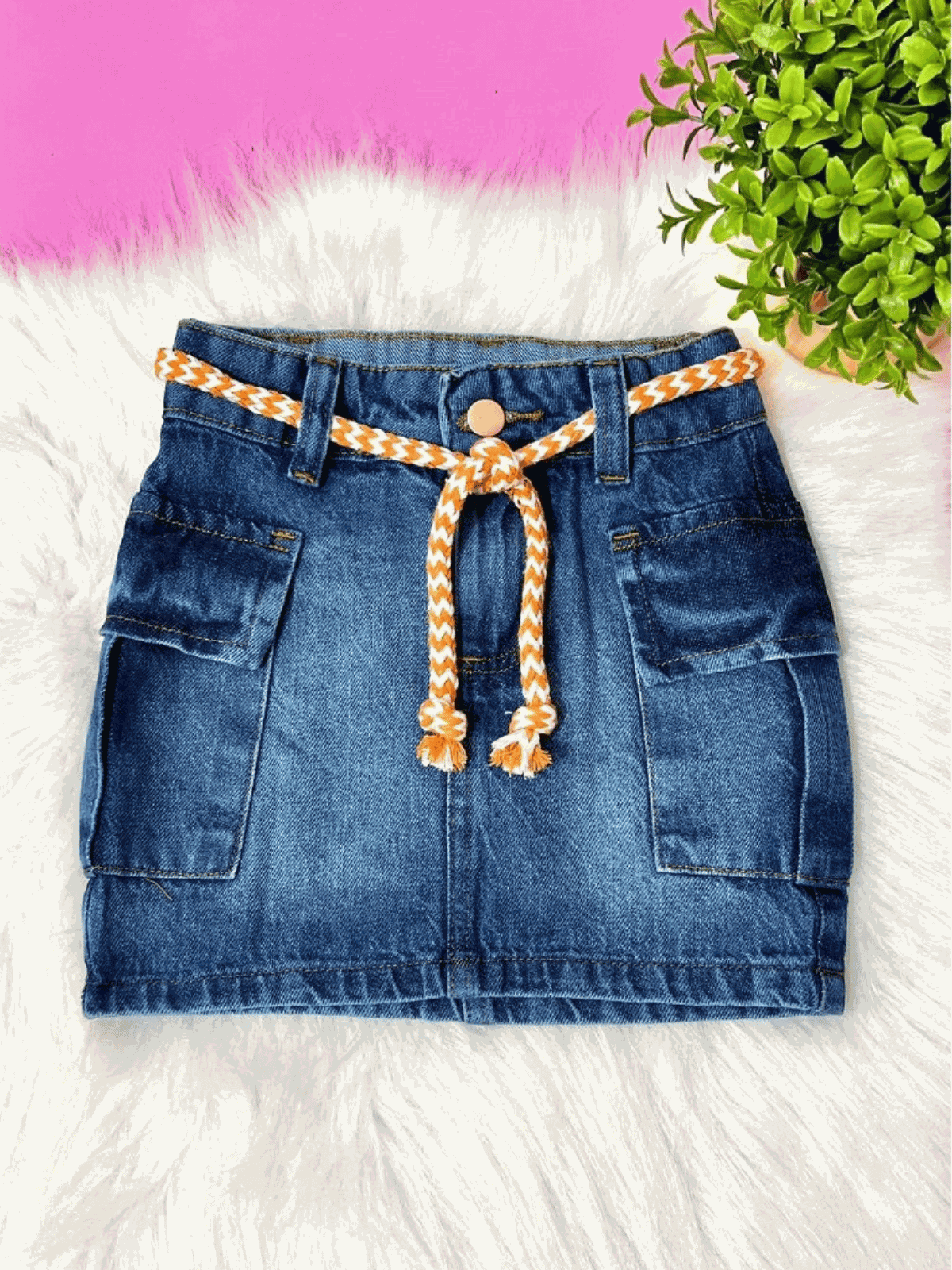 Saia Jeans escuro Destroyed - Isa Cintra Moda Infantil