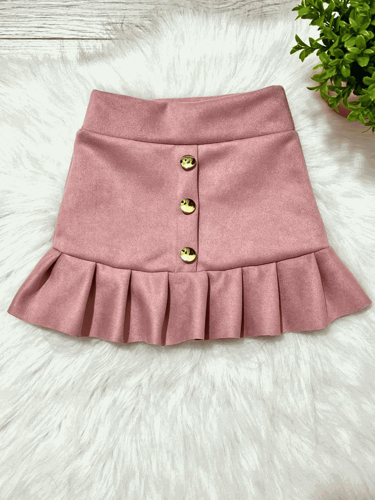 Saia Infantil Suede Rosa - Isa Cintra Moda Infantil