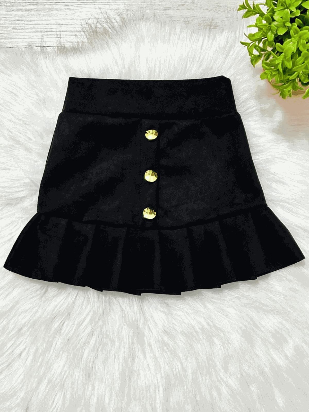 Saia Infantil Suede Preta - Isa Cintra Moda Infantil