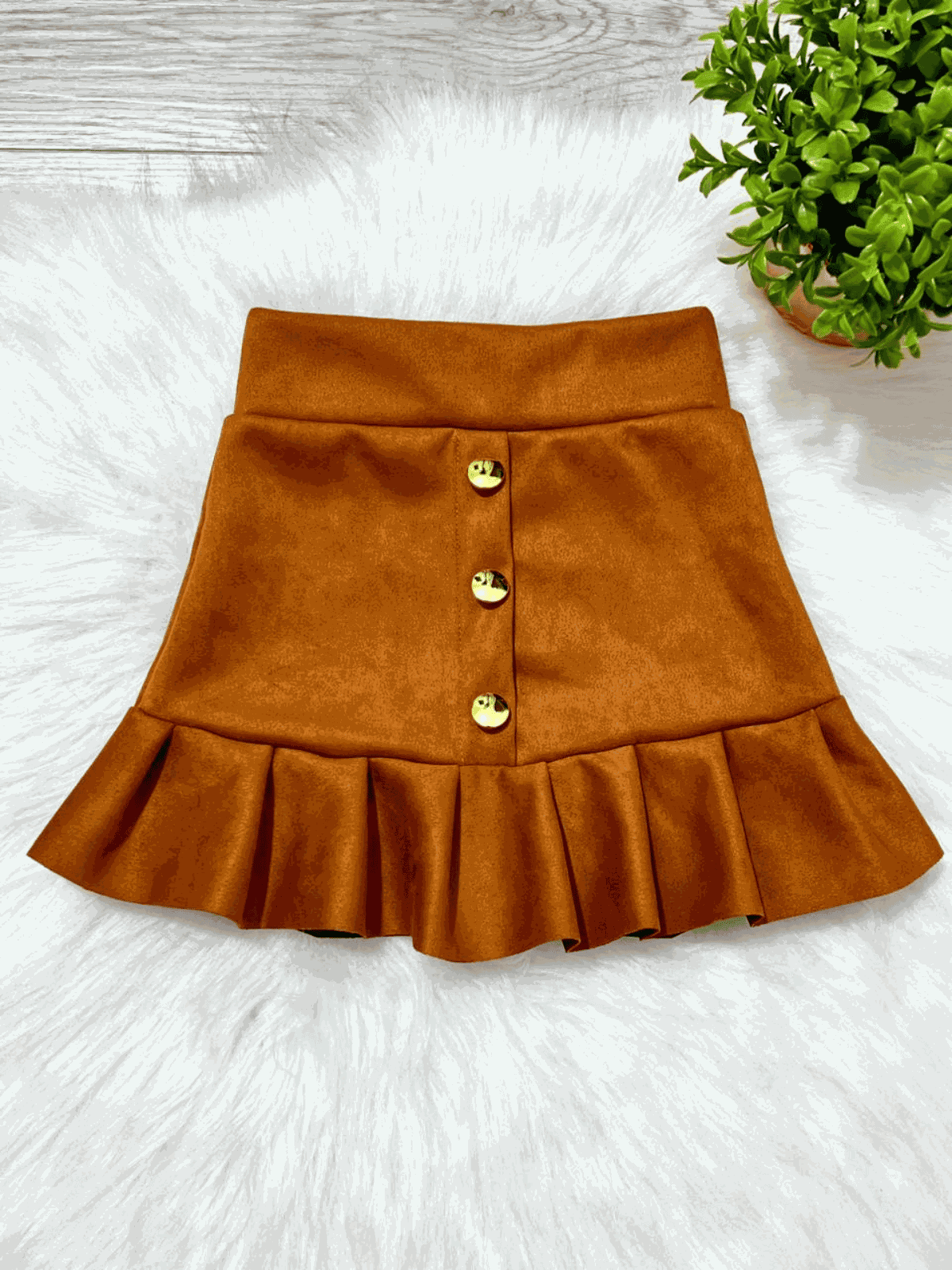 Saia Infantil Suede Marrom - Isa Cintra Moda Infantil