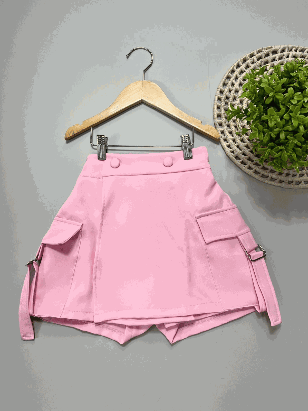 Short Saia Cargo Juvenil Rosa - Isa Cintra Moda Infantil