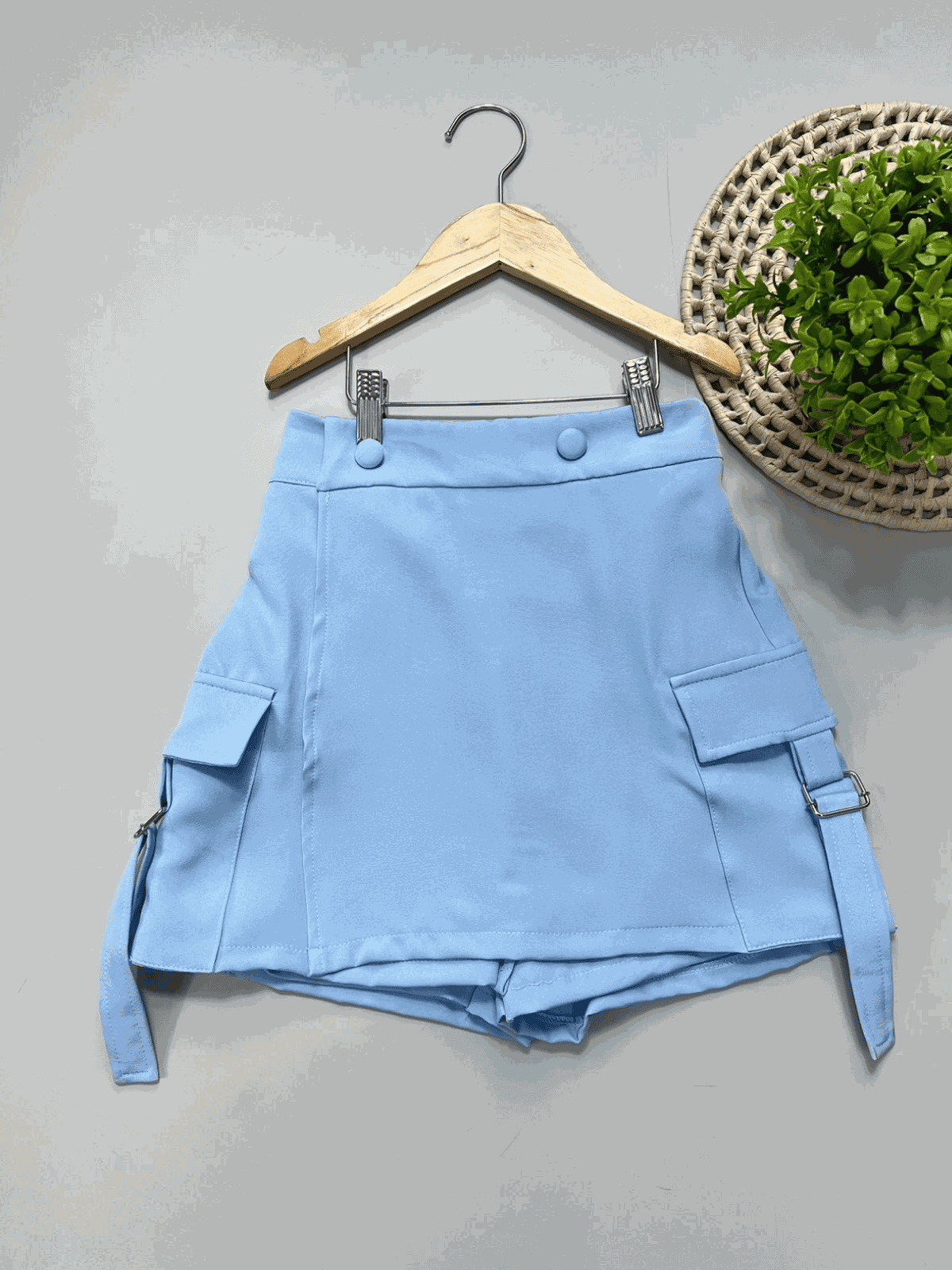 Short Saia Cargo Juvenil Azul - Isa Cintra Moda Infantil