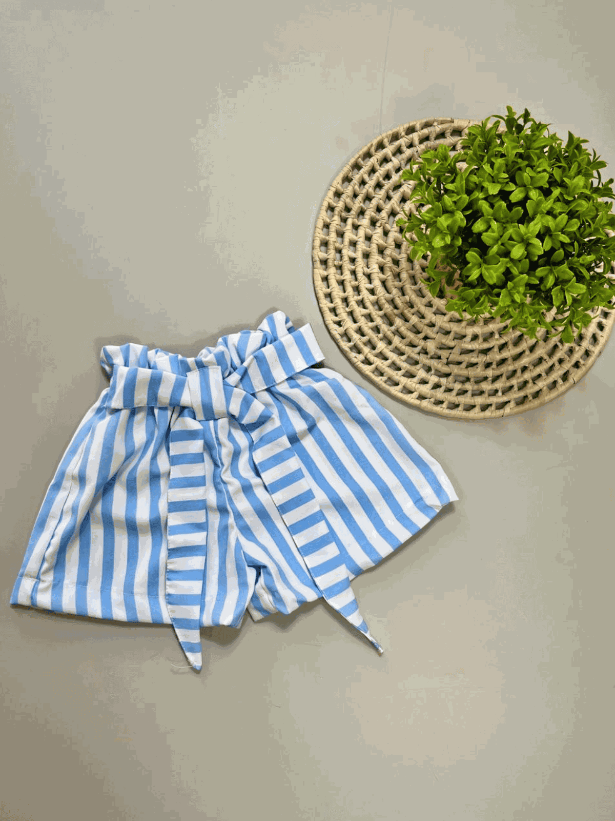 Short Listrado Azul - Isa Cintra Moda Infantil