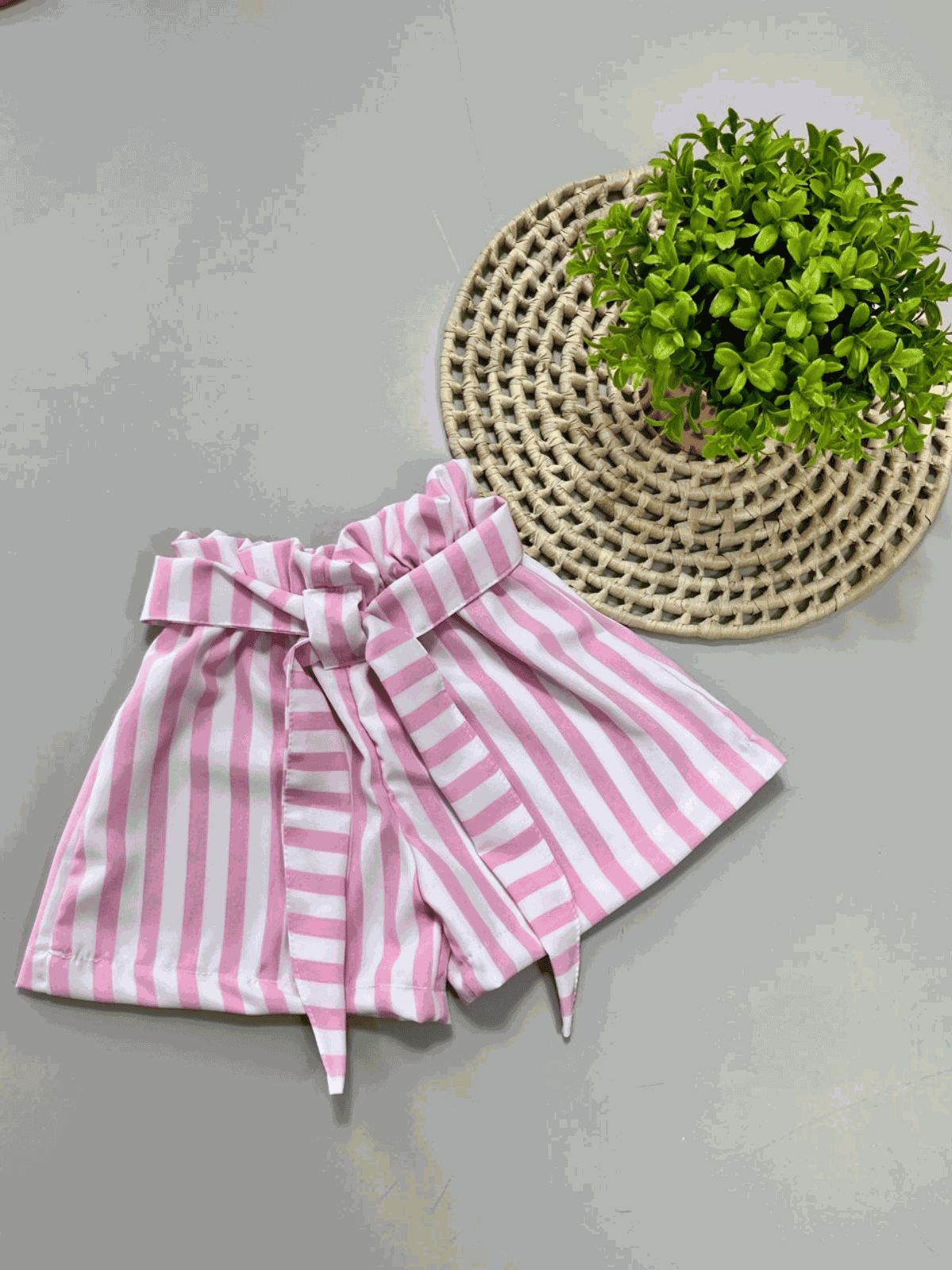 Short Listrado Rosa - Isa Cintra Moda Infantil