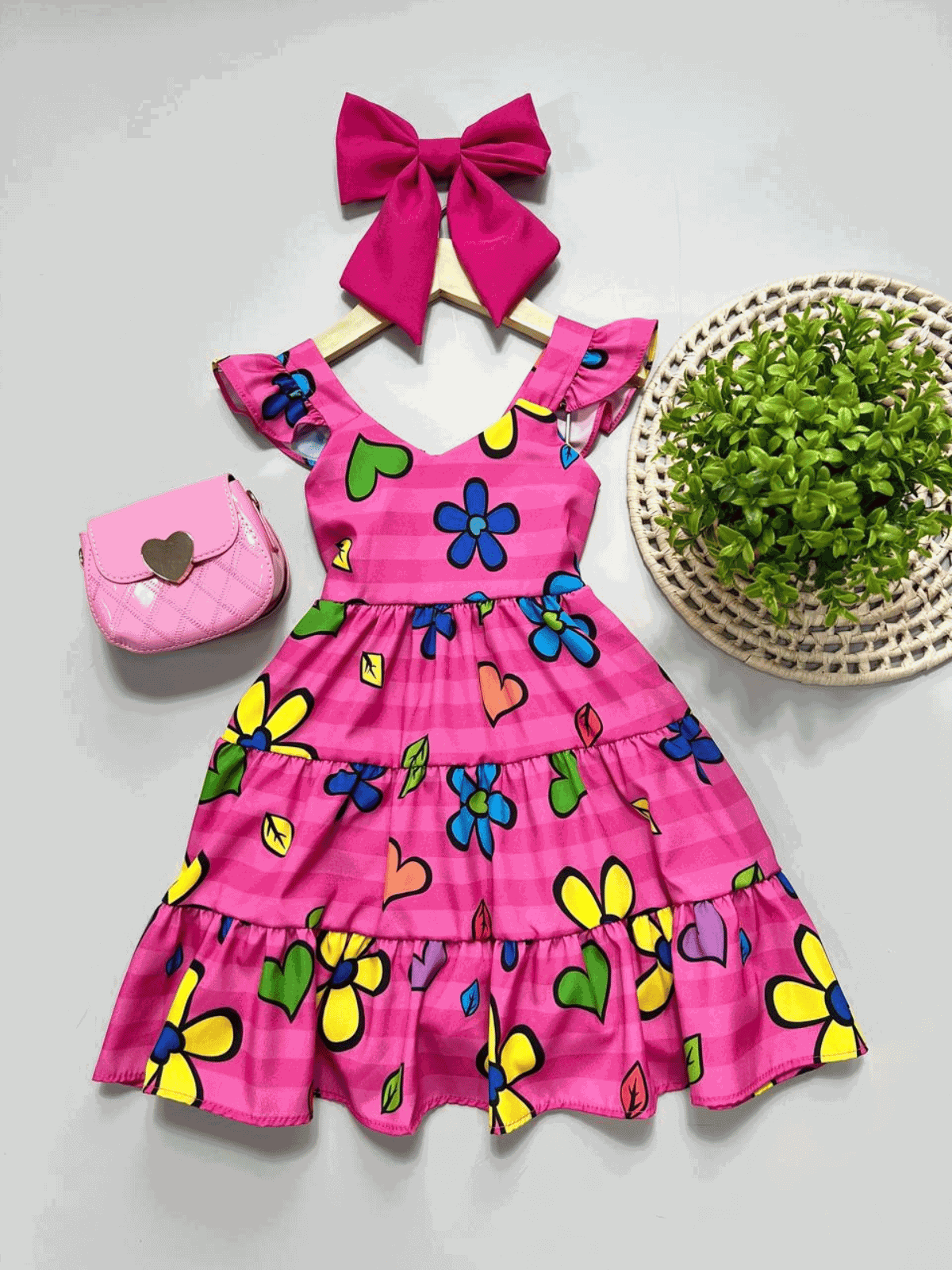 Vestido Infantil Florido Pink - Isa Cintra Moda Infantil