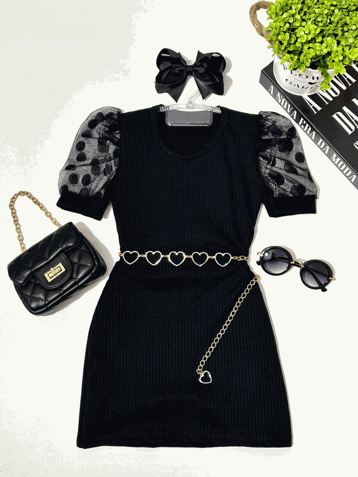 Vestido Manga tule Bufante Curta - Isa Cintra Moda Infantil