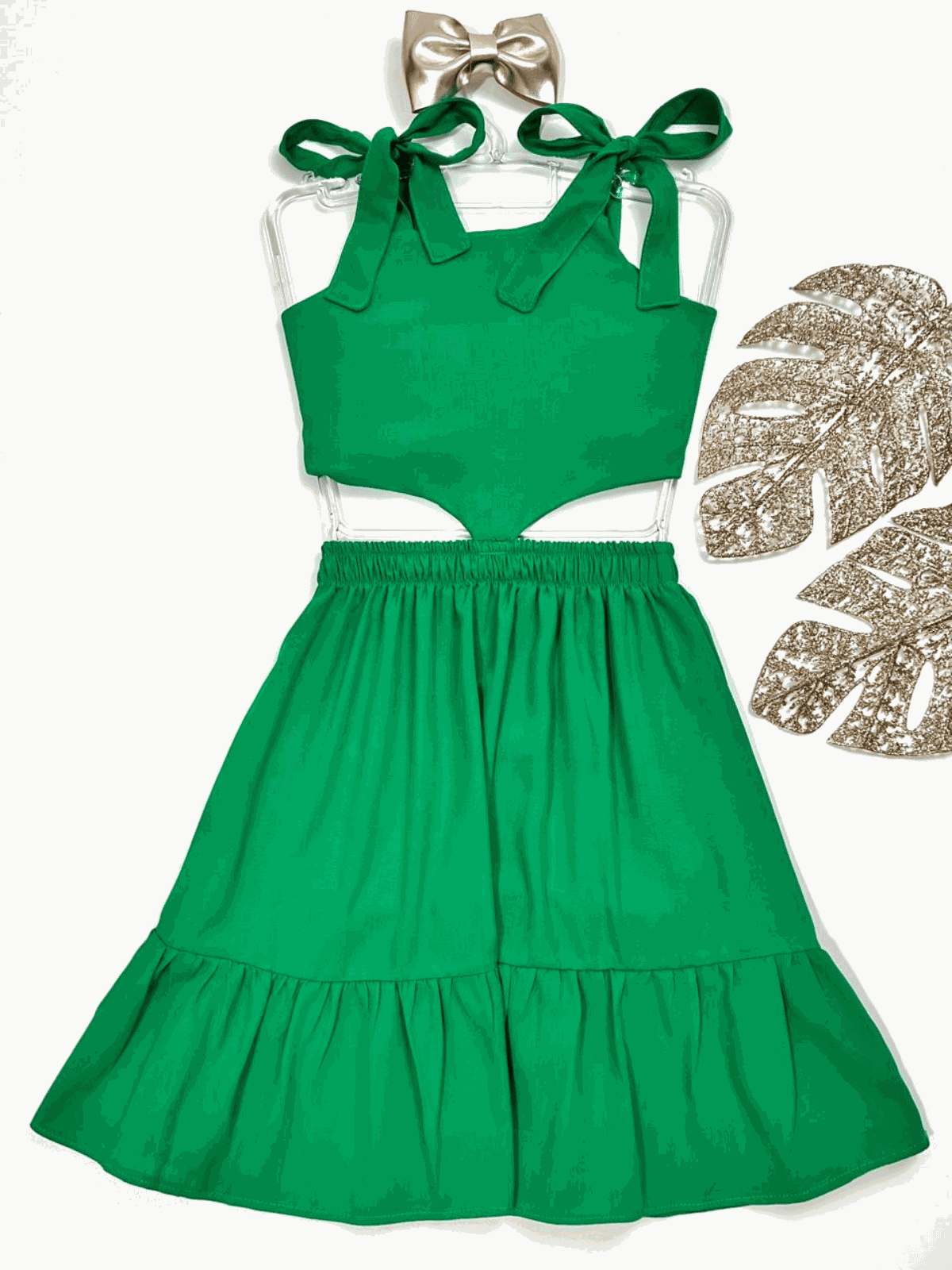  Vestido Recorte Verde - Isa Cintra Moda Infantil